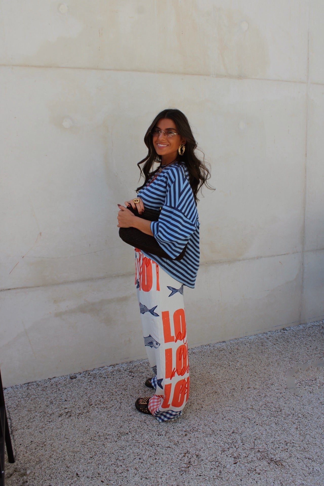 Navy and Sky Blue Striped T-shirt