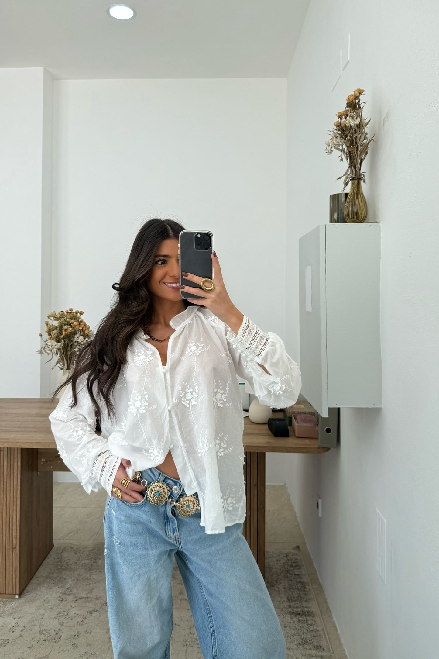 Shirt with Embroidered Details