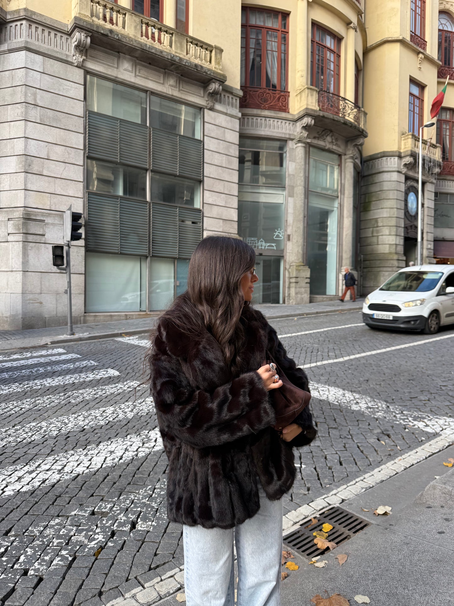 Dark Brown Faux Fur Jacket