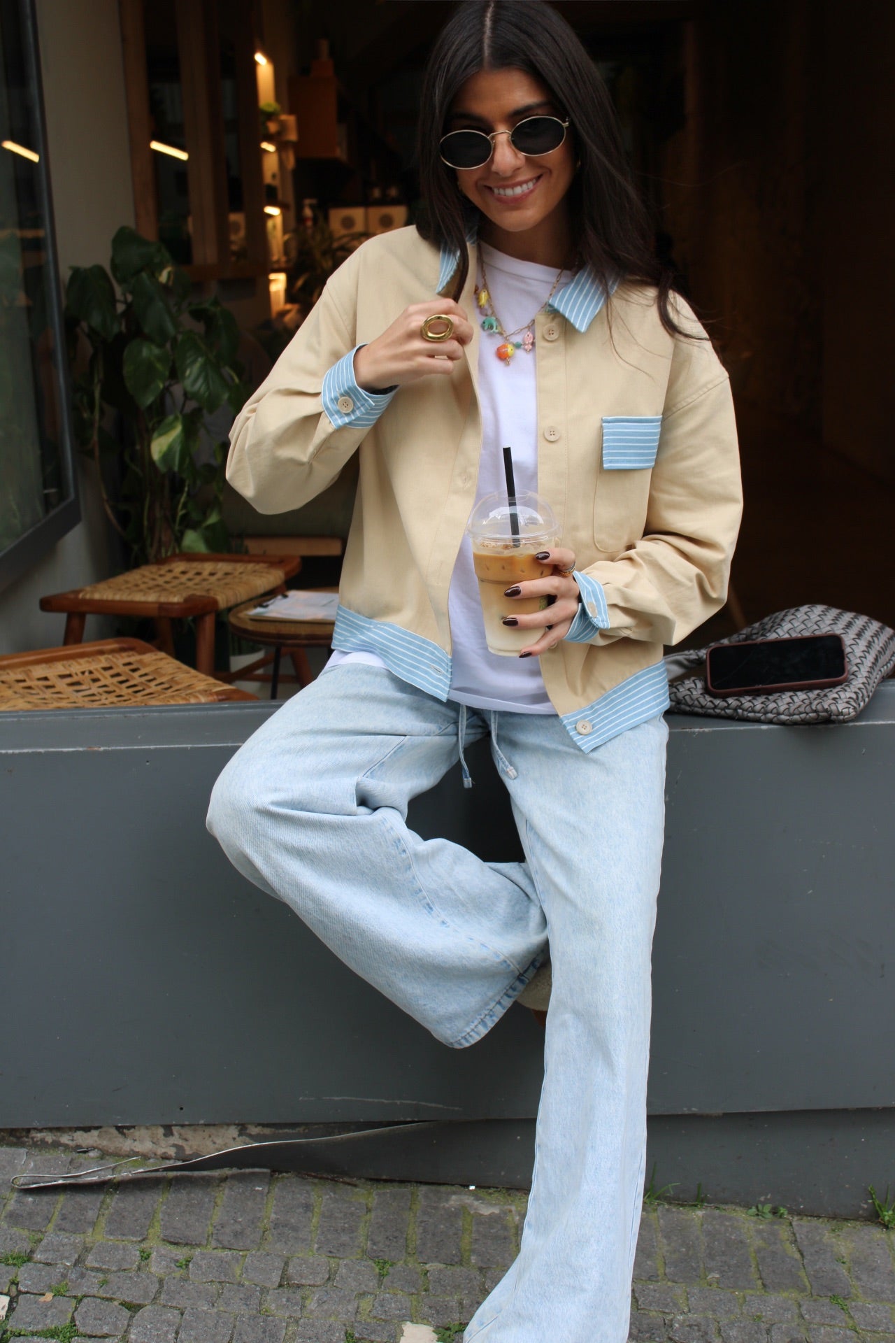 Jacket with Stripe Details