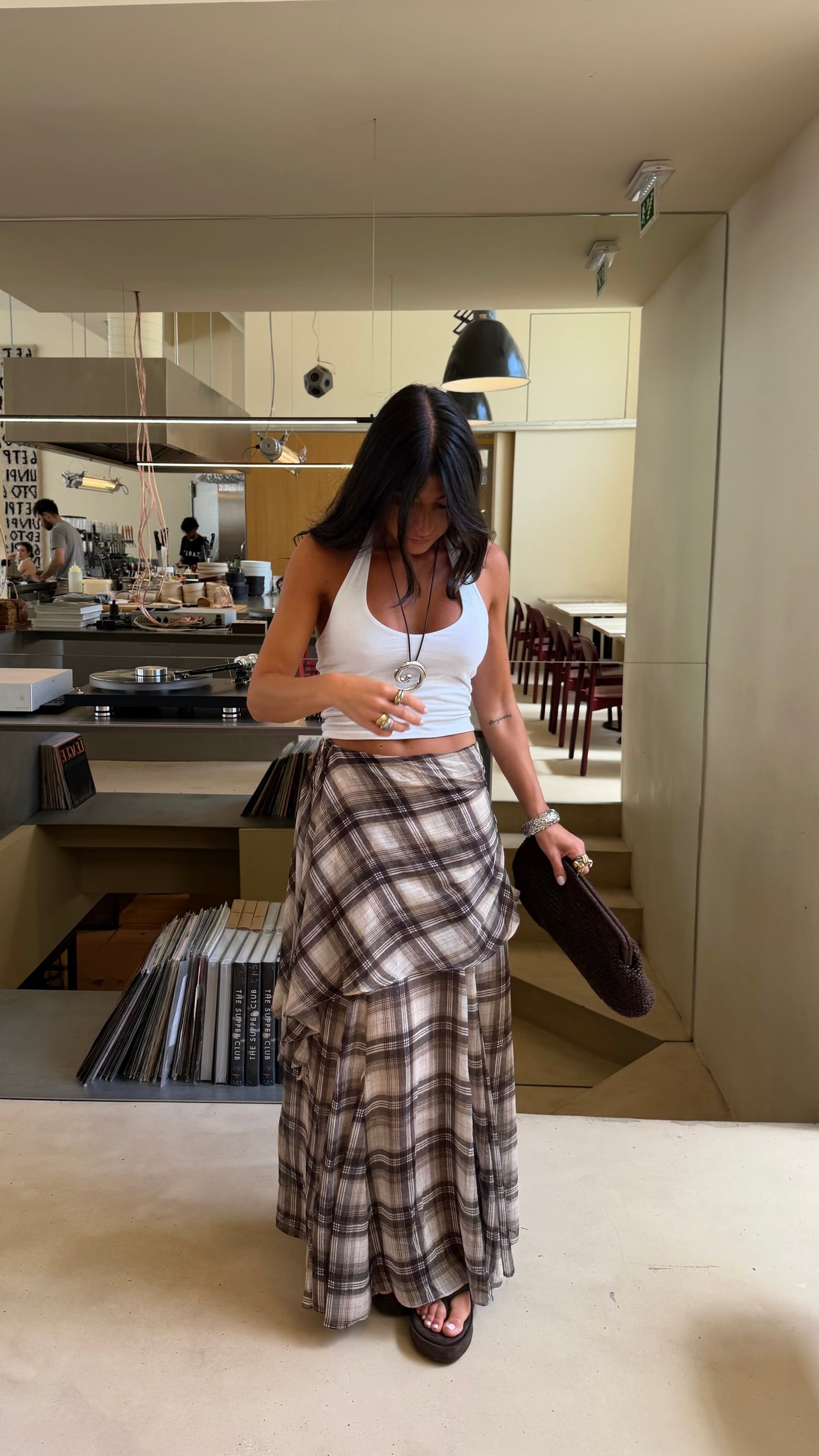 Mocha Plaid Skirt