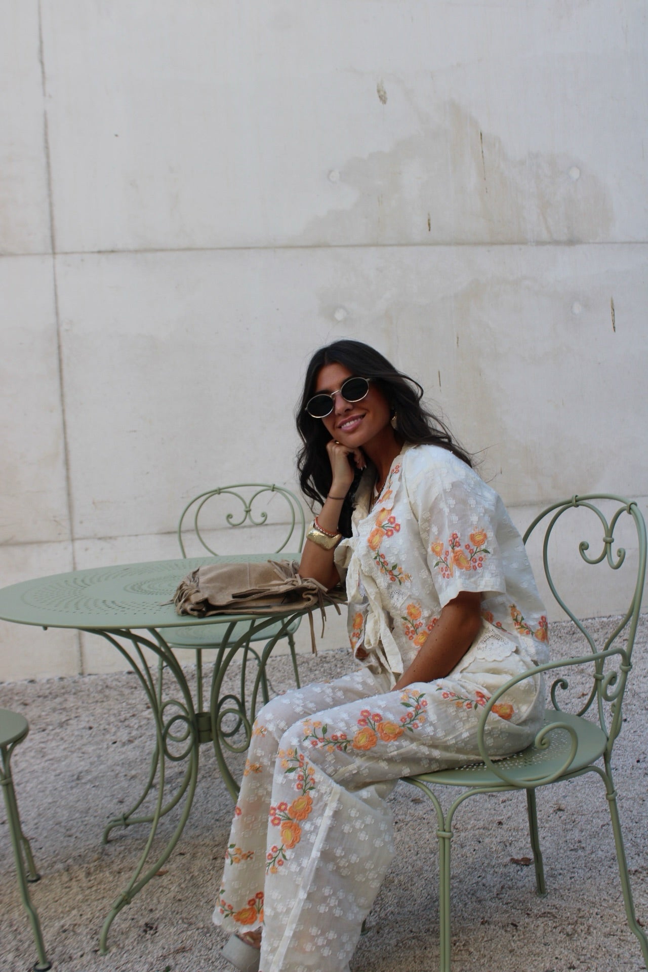 Embroidered Floral Set (Blouse & Pants)