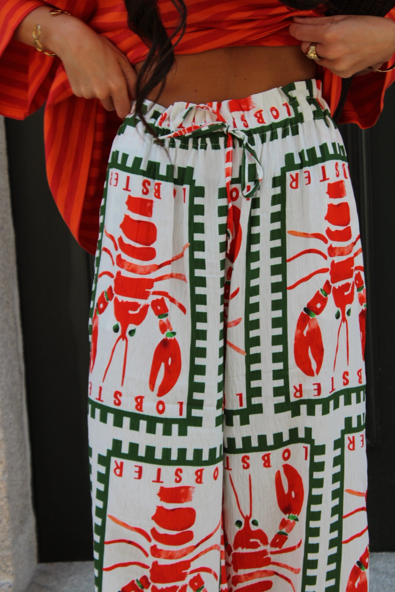 Lobster Print Flowy Pants