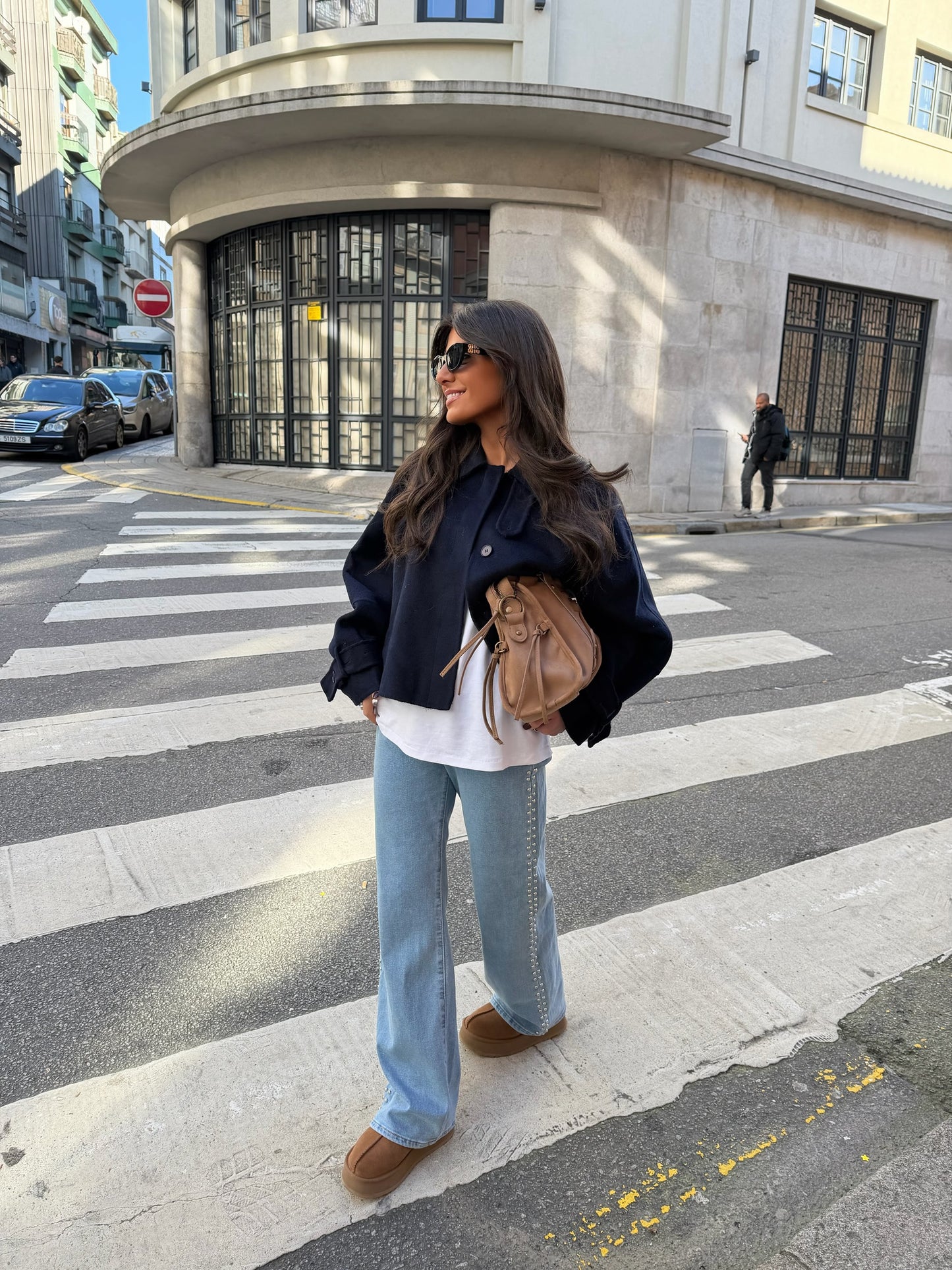 100% Wool Jacket in Navy Blue