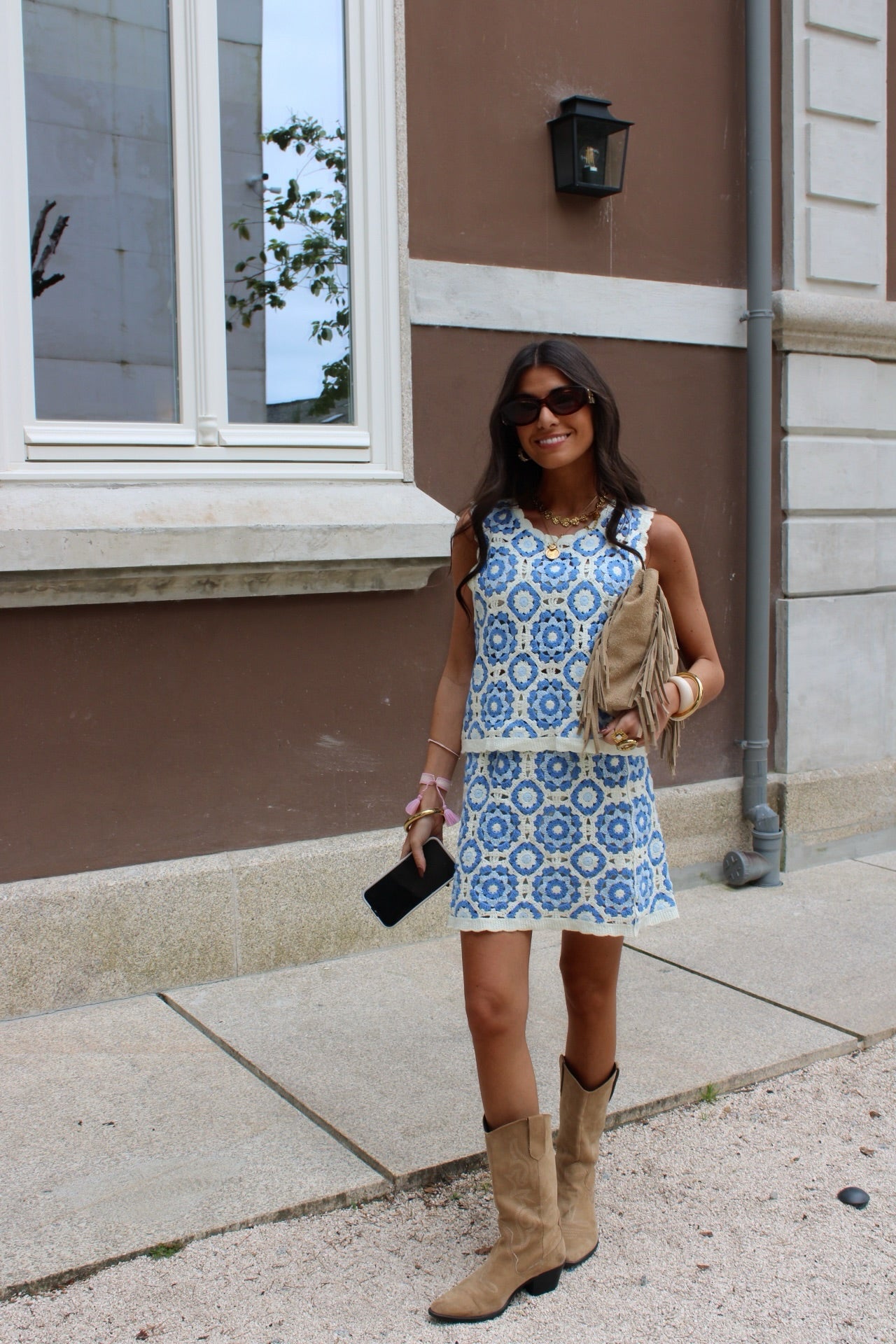 Two-Piece Crochet Set: Top and Skirt