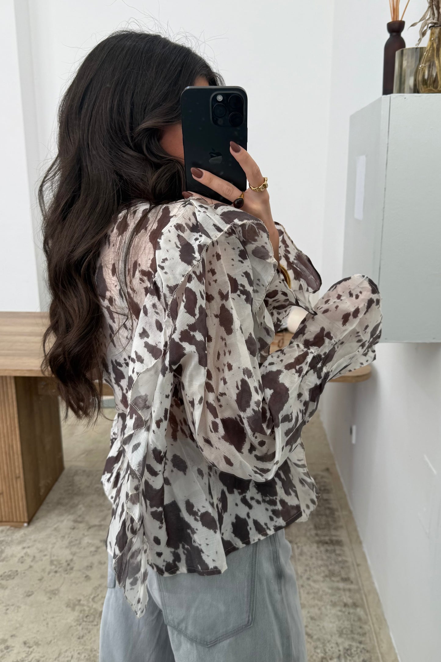Cow Print Blouse
