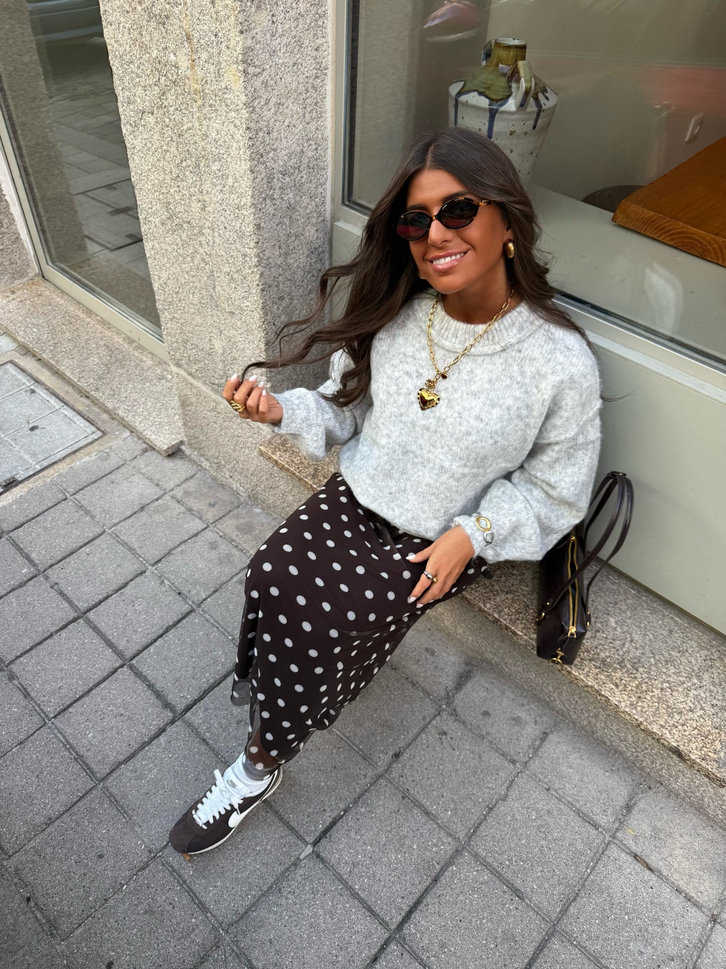 Grey Wool-Blend Sweater
