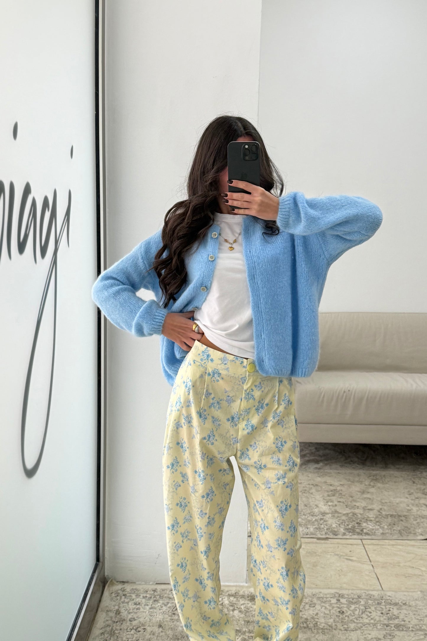 Butter Yellow Floral Pants