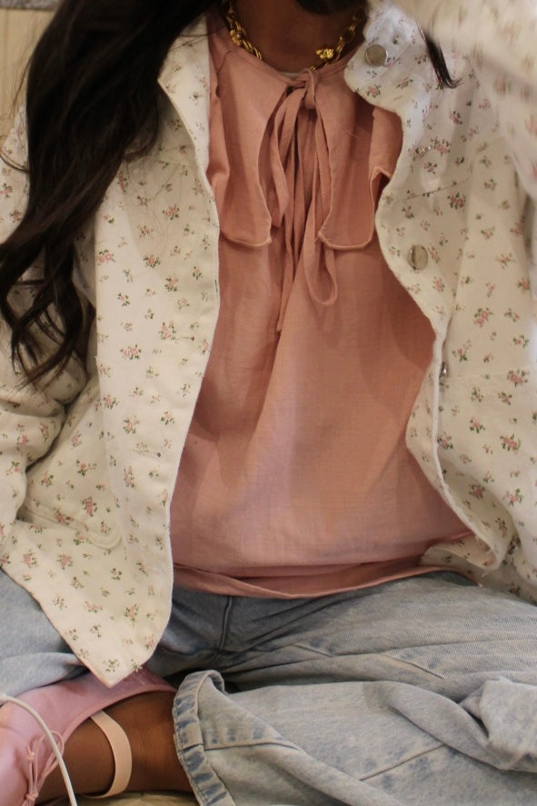 Collared Blouse In Light Pink