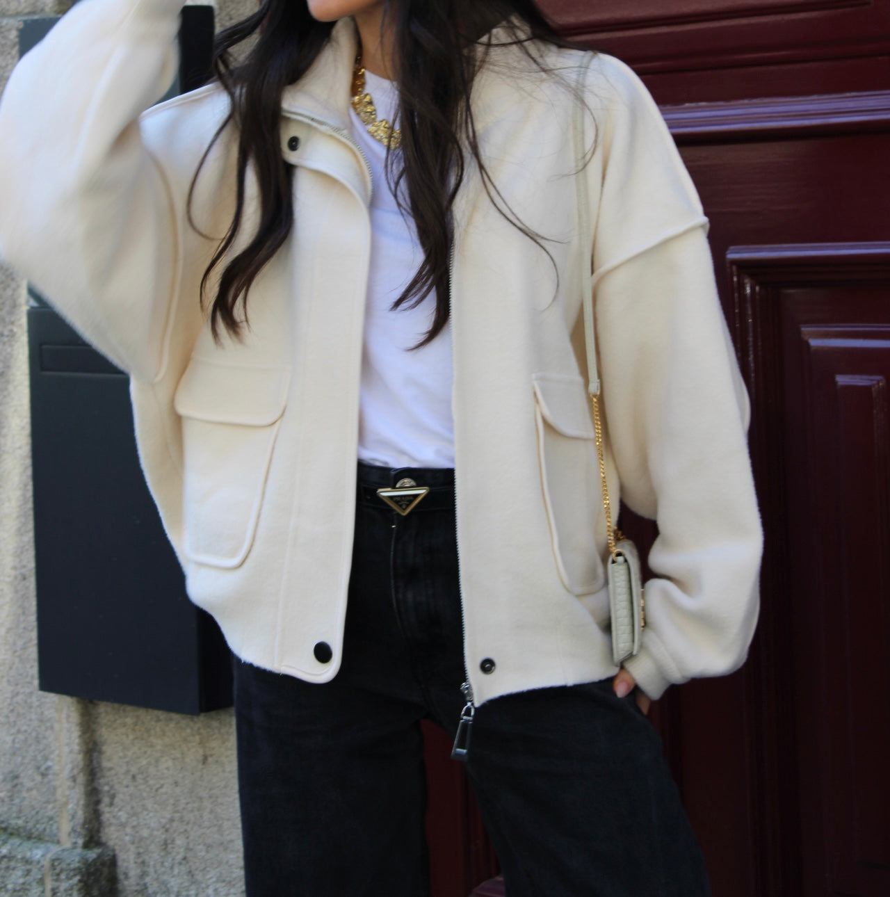 Off-White Double Knit Bomber
