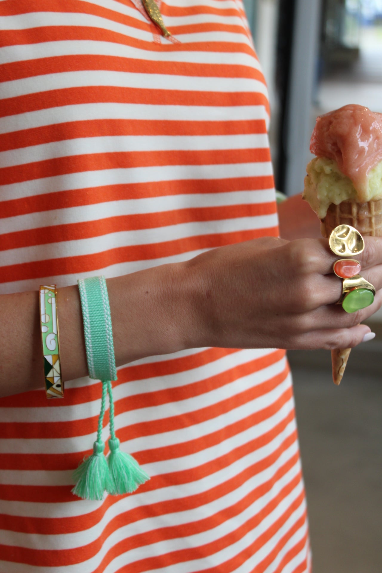 Set Of 2 Bracelets - Seafoam Green