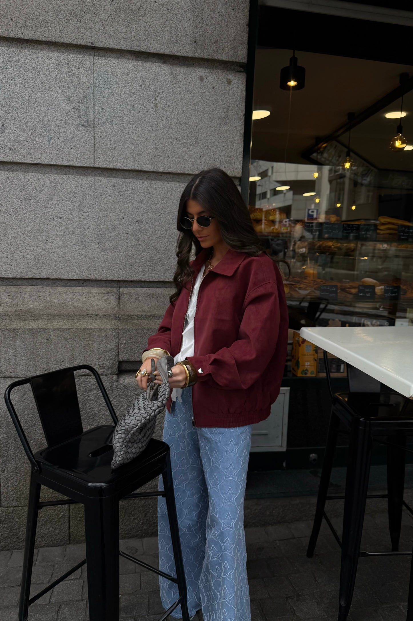 Cherry Suede-Effect Jacket