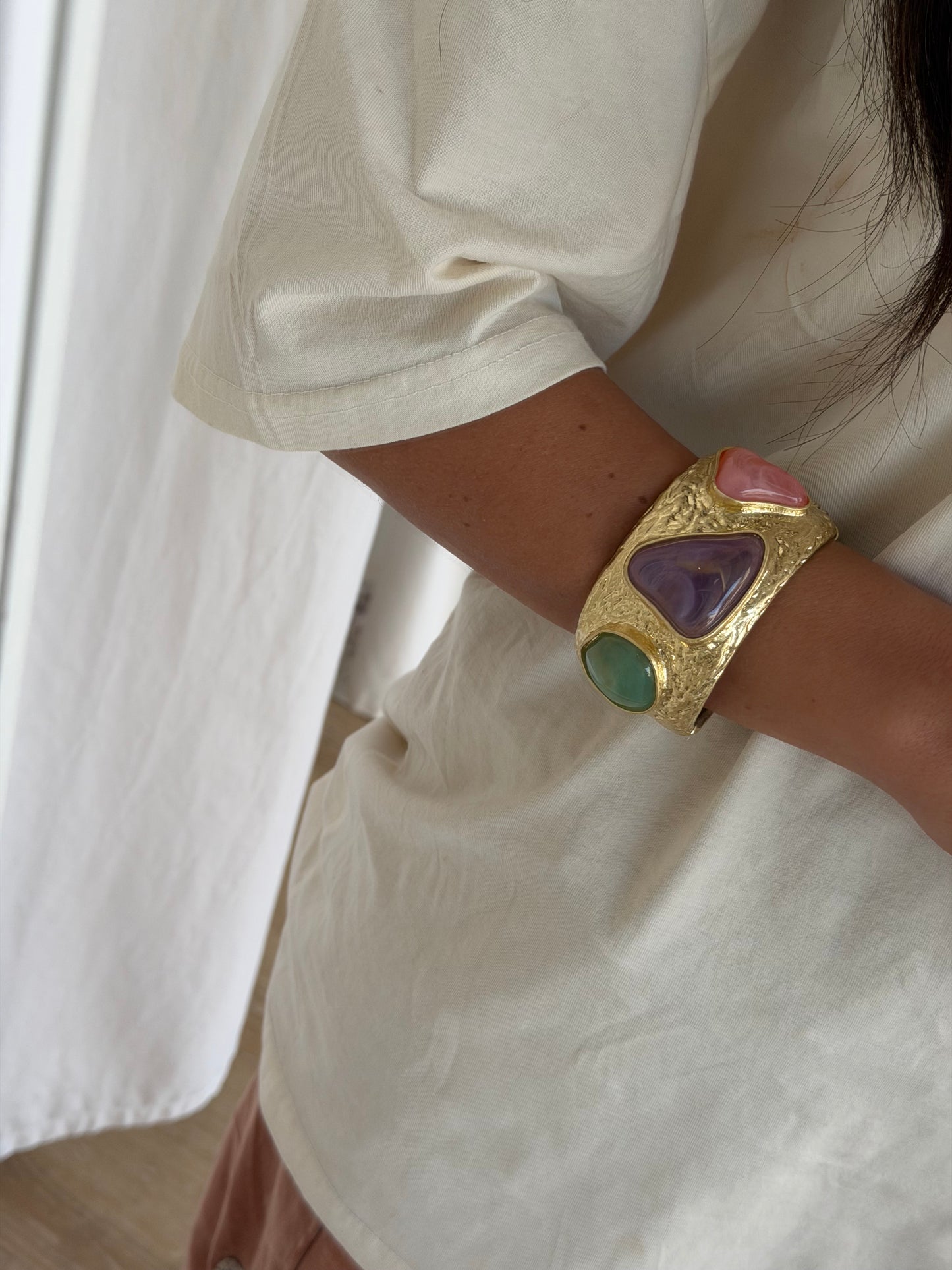 Pastel Stone Statement Cuff
