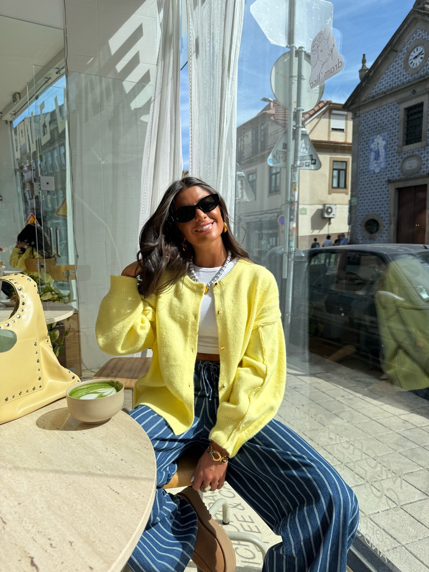 Yellow Alpaca Blend Cardigan