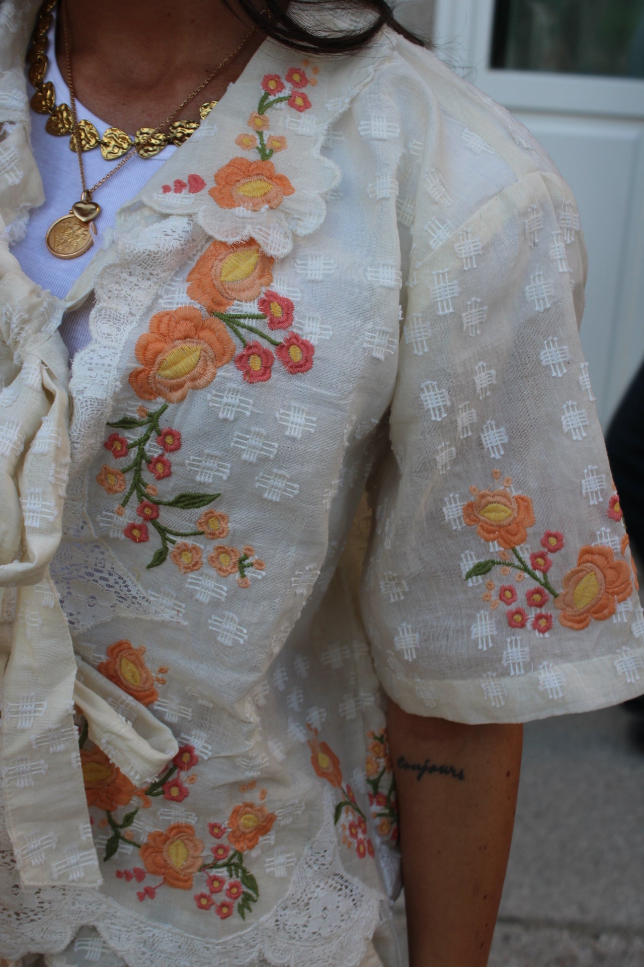Embroidered Floral Set (Blouse & Pants)