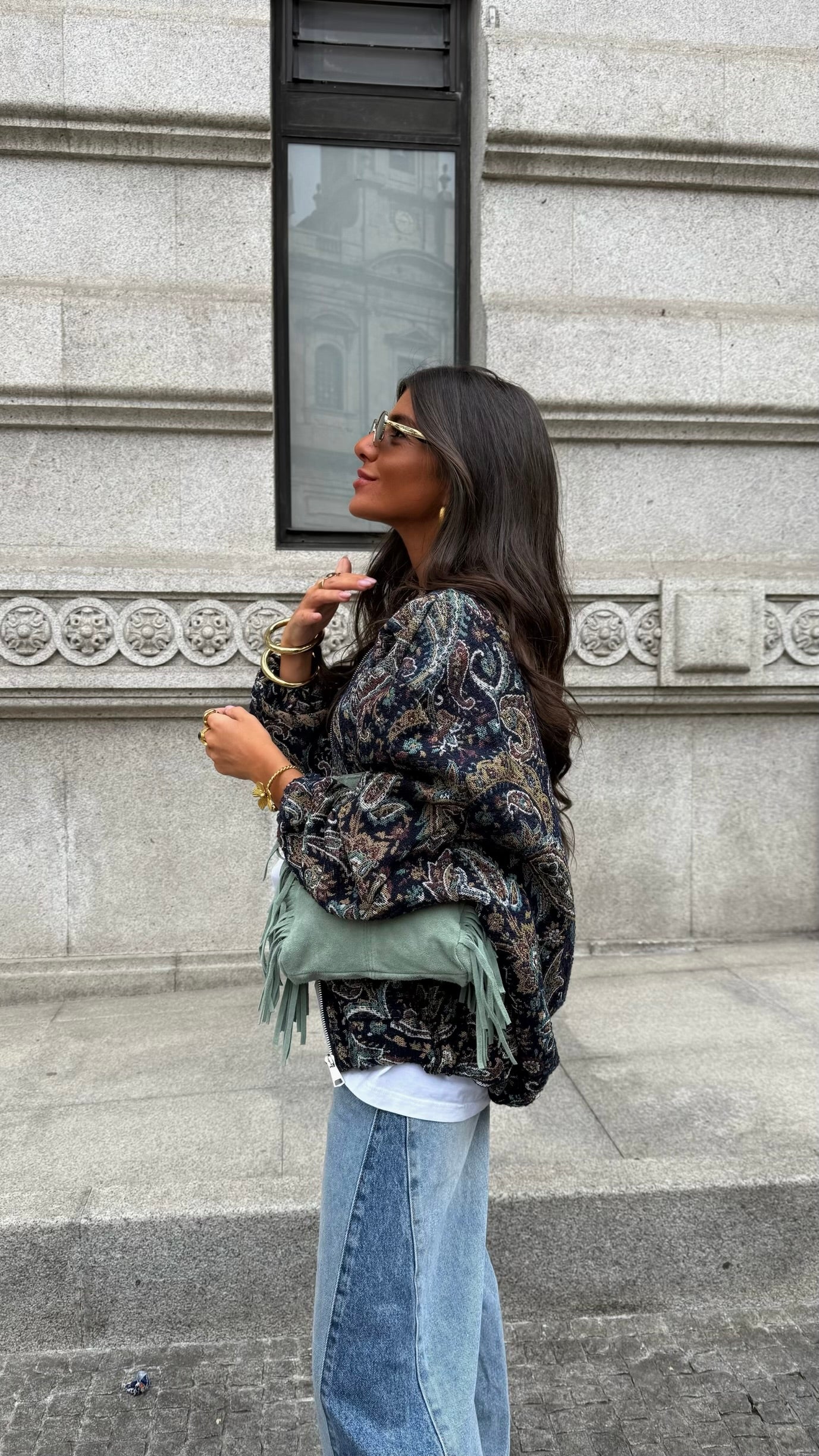 Paisley Bomber Jacket - Blue Tones