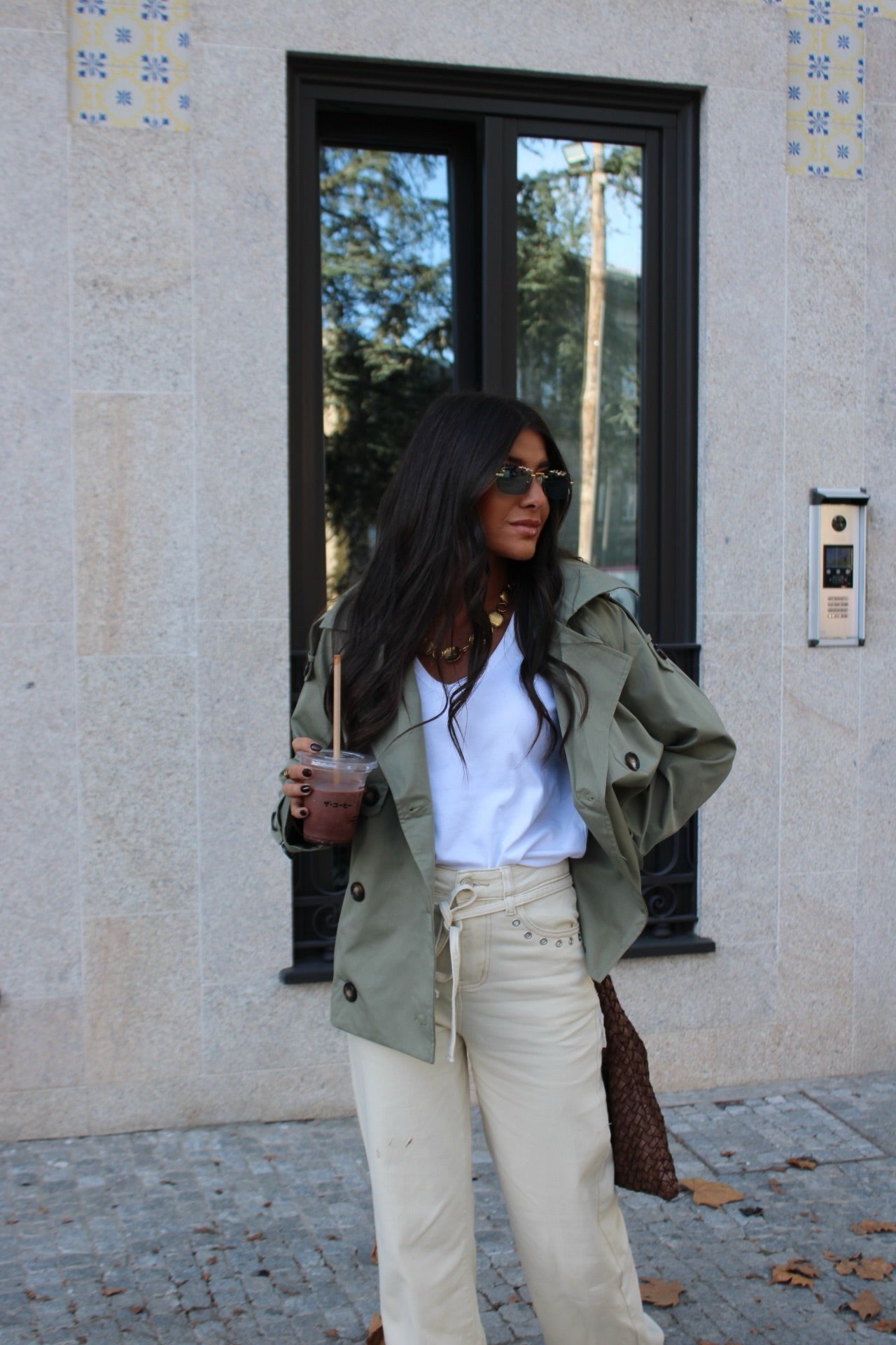 Sage Green Cropped Trench