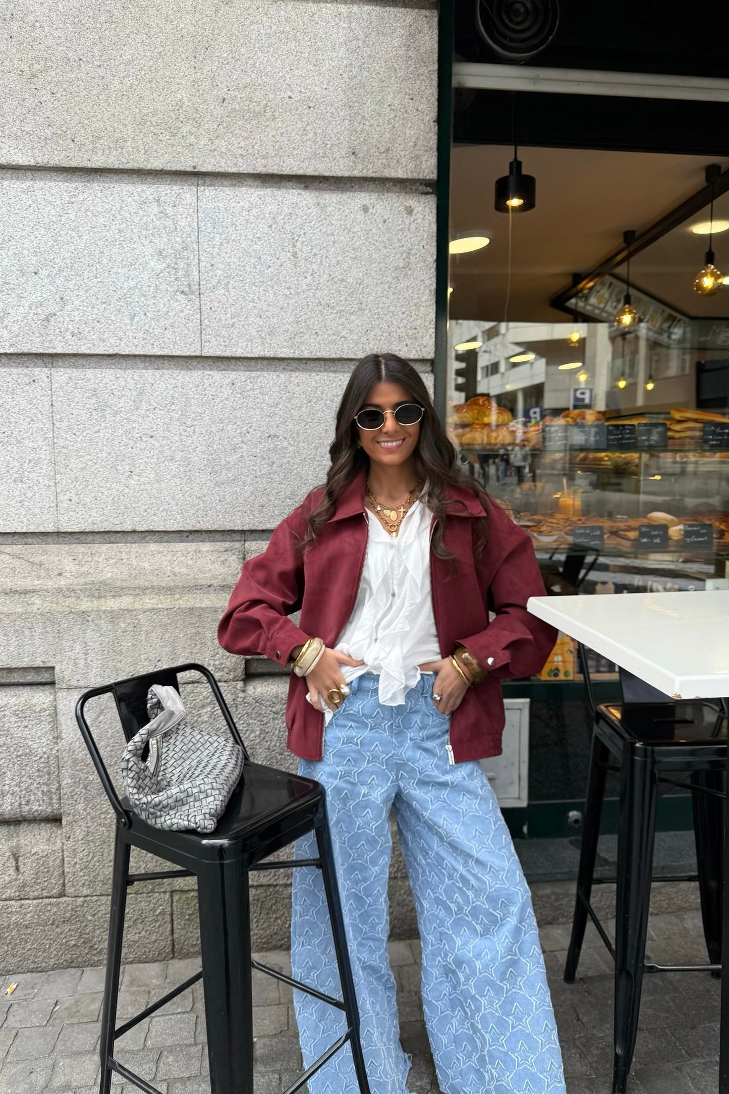 Cherry Suede-Effect Jacket