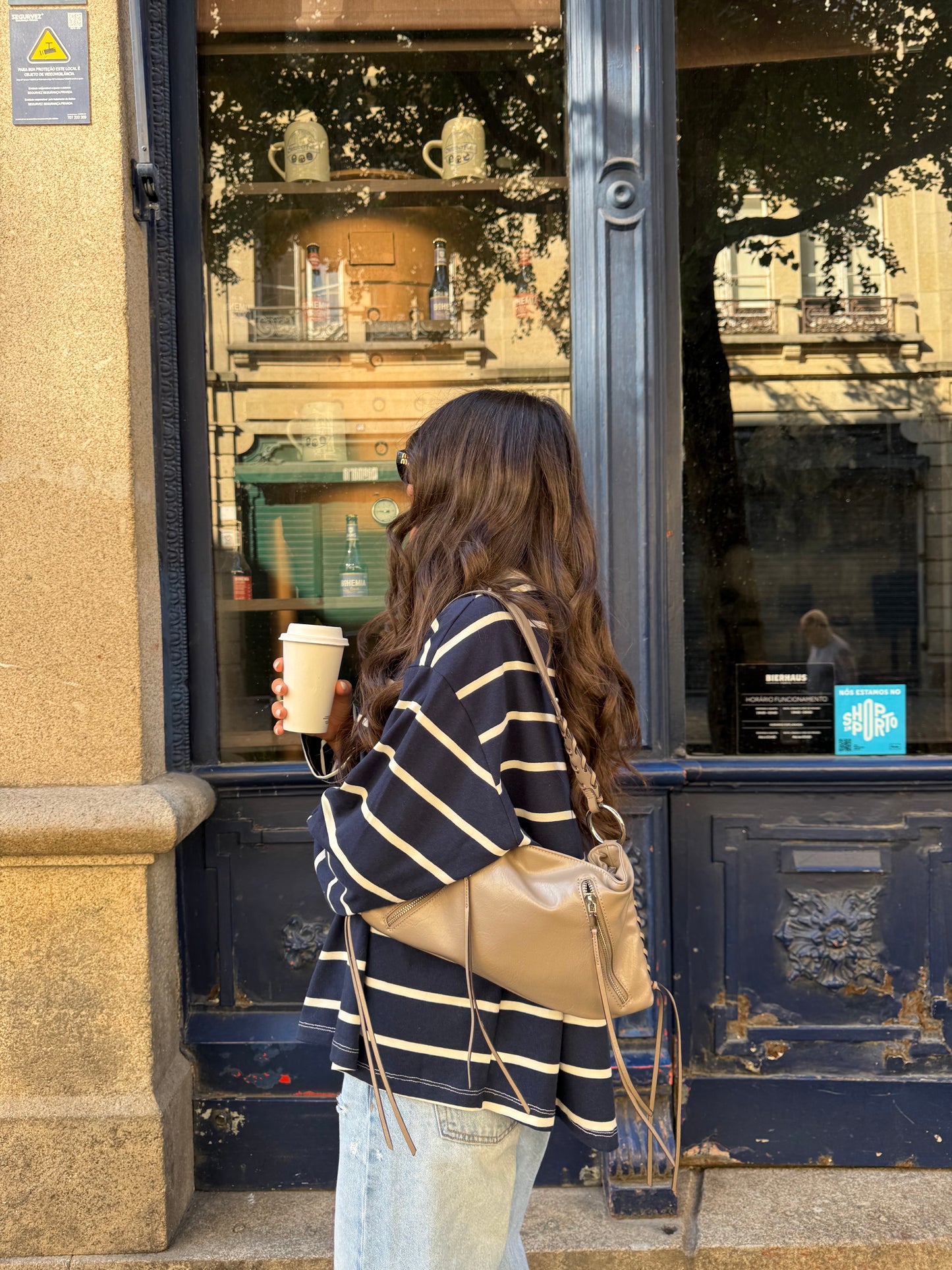 Navy Striped Polo Sweater