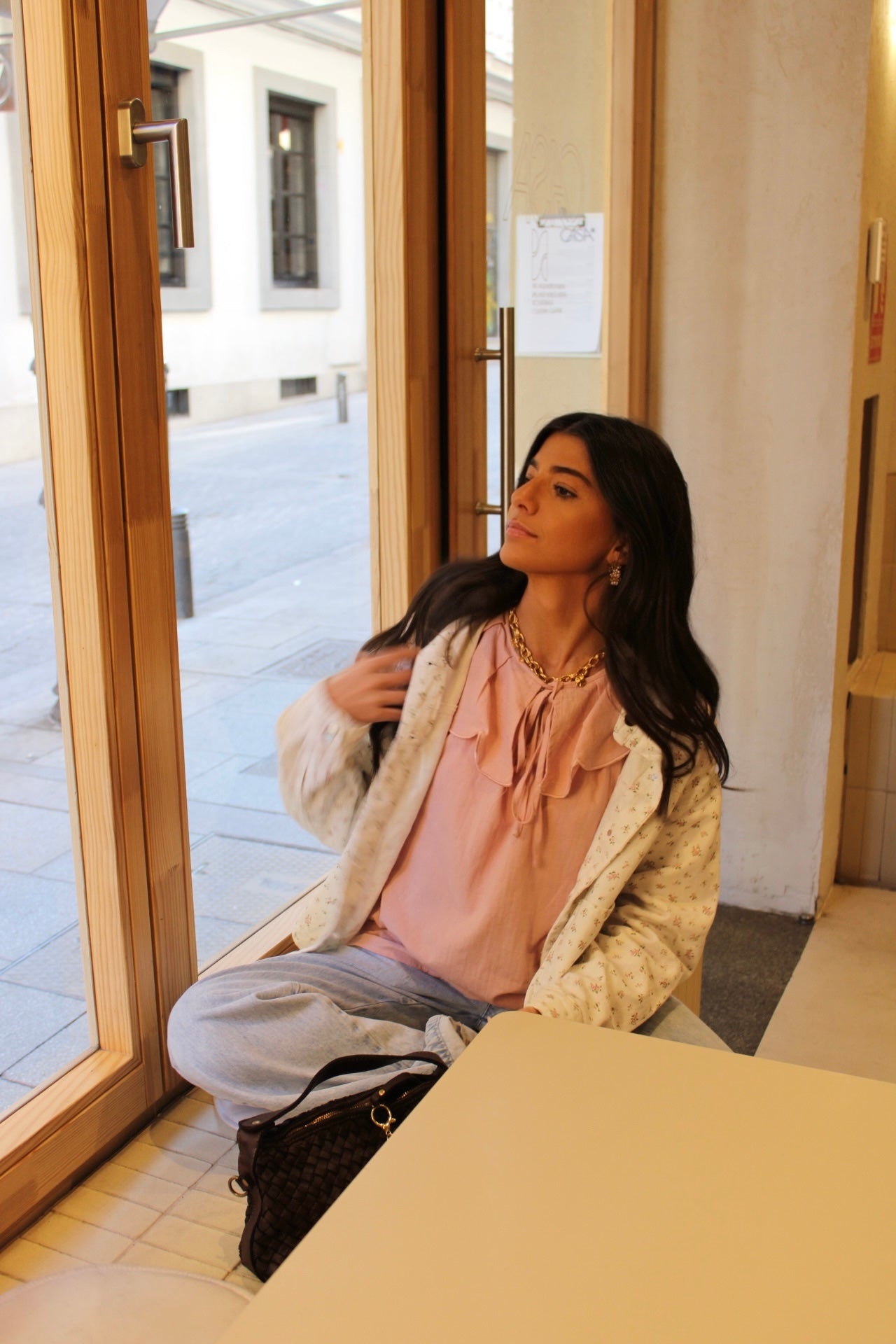 Collared Blouse In Light Pink