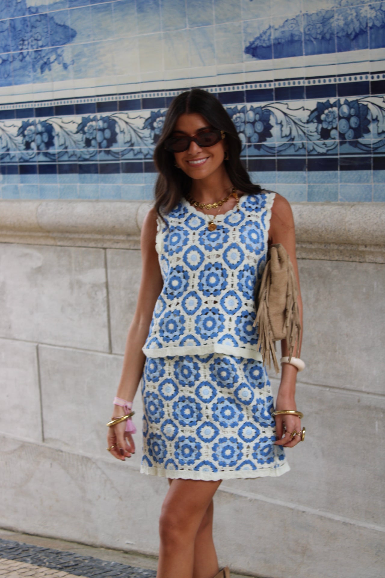 Two-Piece Crochet Set: Top and Skirt