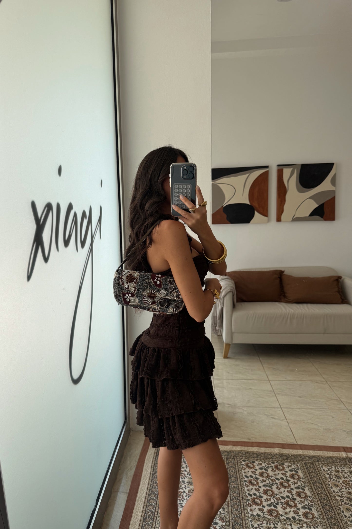 Espresso Ruffle Dress