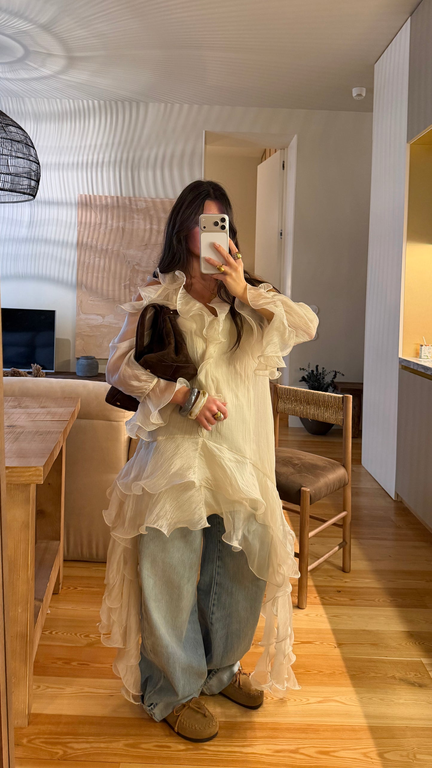 Romantic Sheer Ruffle Dress