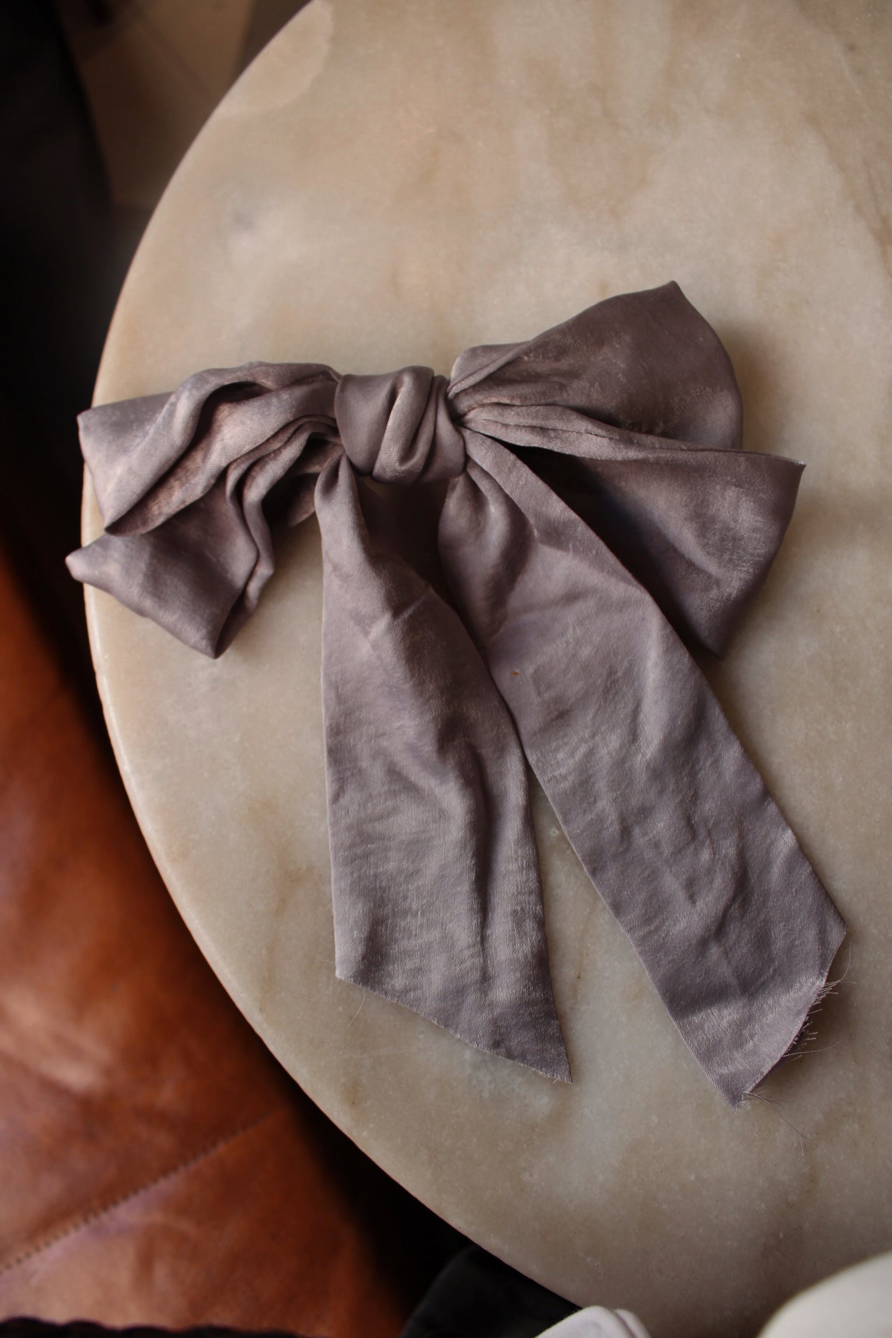 Bow Hair Clip in Grey