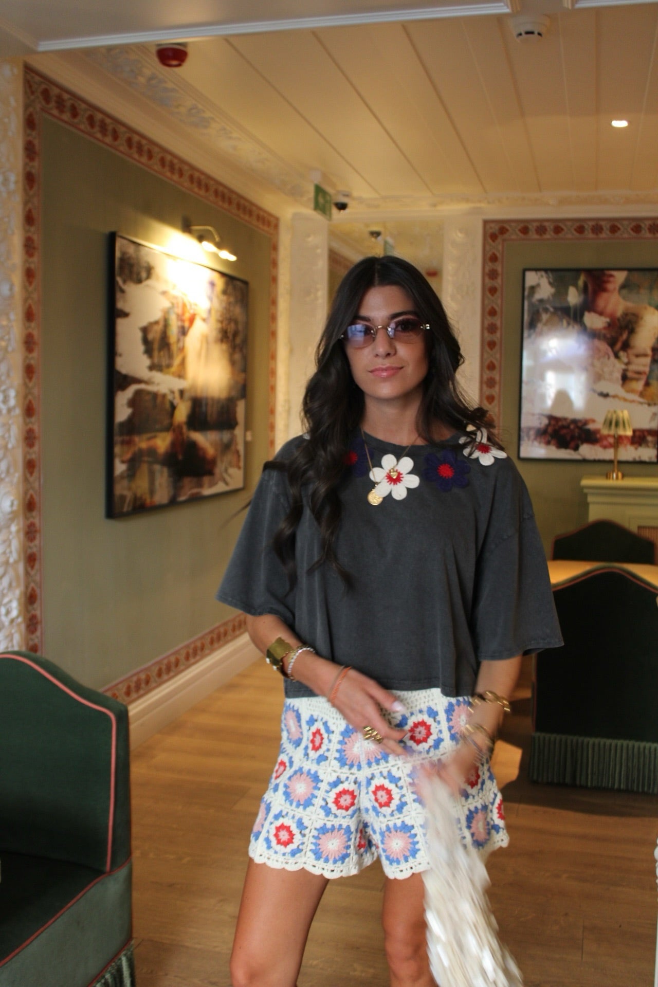 Crochet Flower T-Shirt