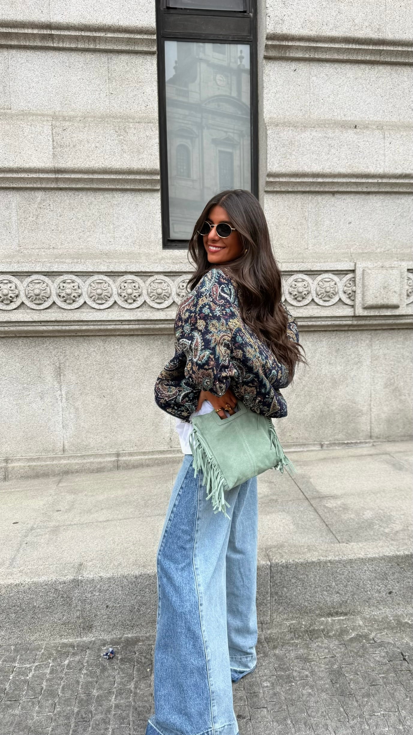 Paisley Bomber Jacket - Blue Tones