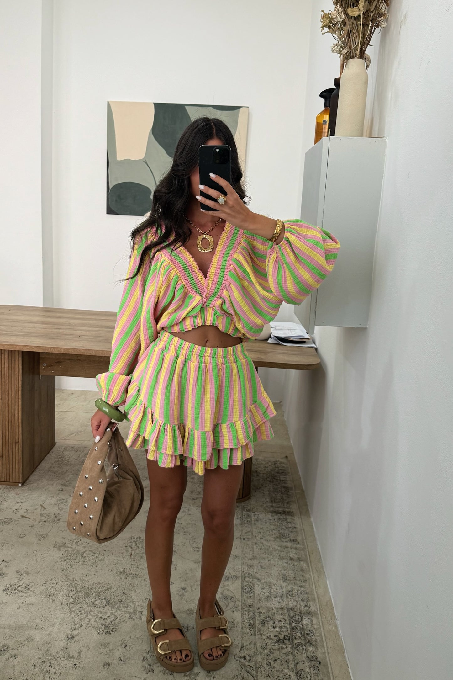 Colorful Set: Shorts and Crop Top