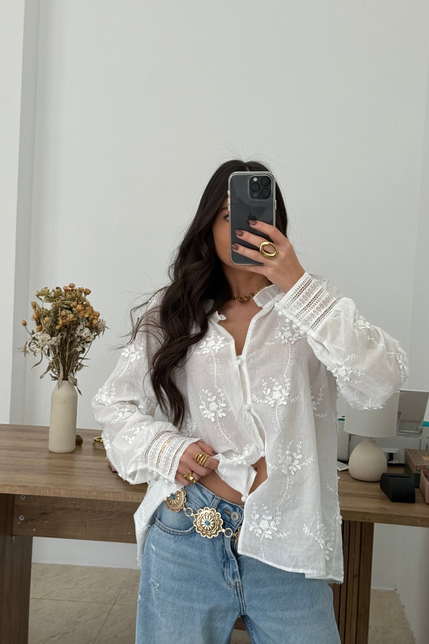 Shirt with Embroidered Details