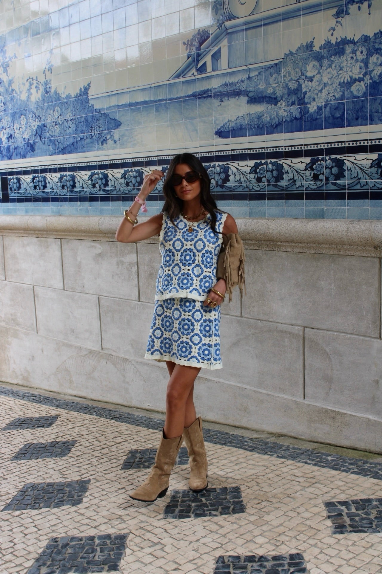 Two-Piece Crochet Set: Top and Skirt