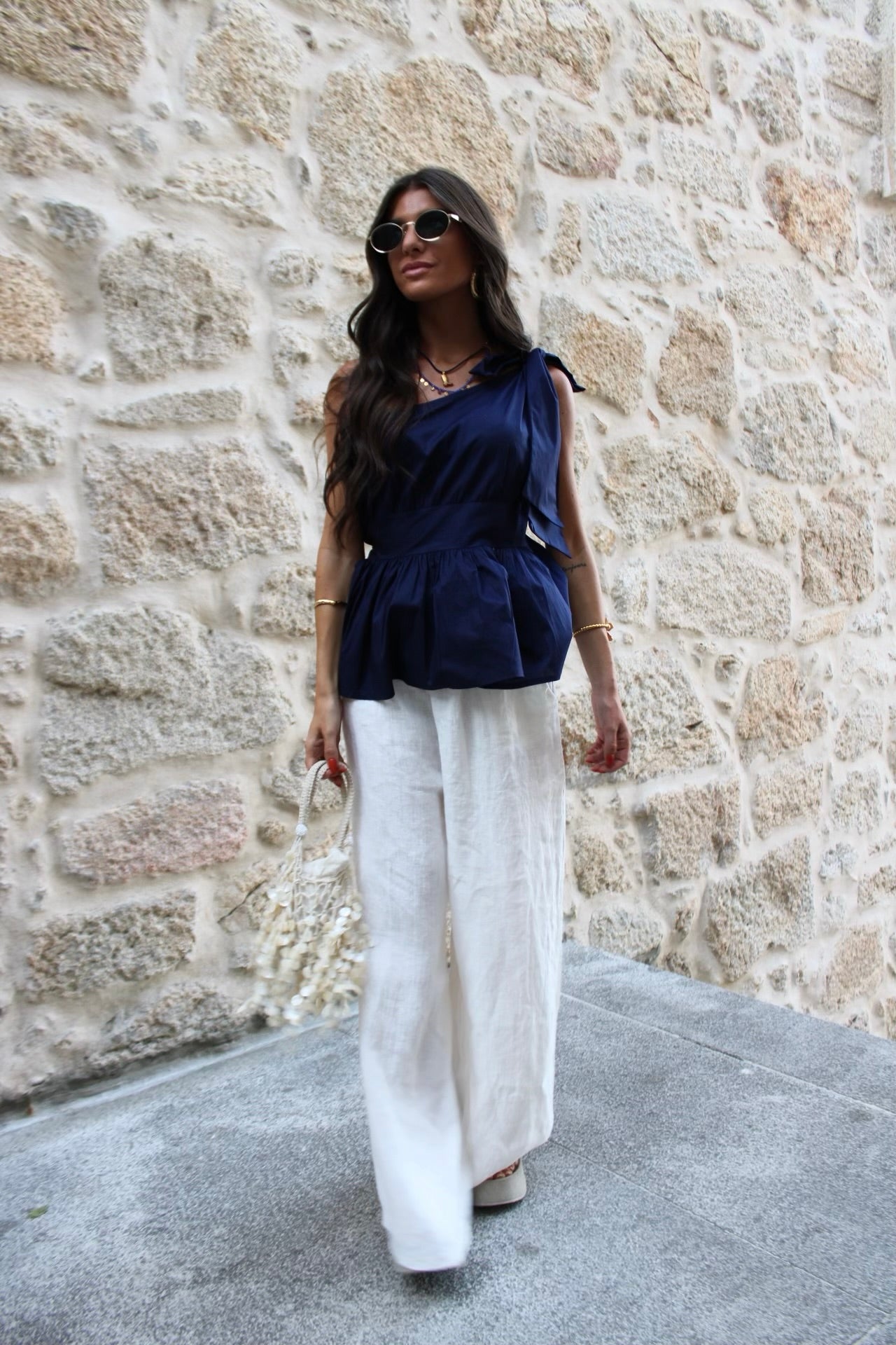 Linen Trousers in Off White