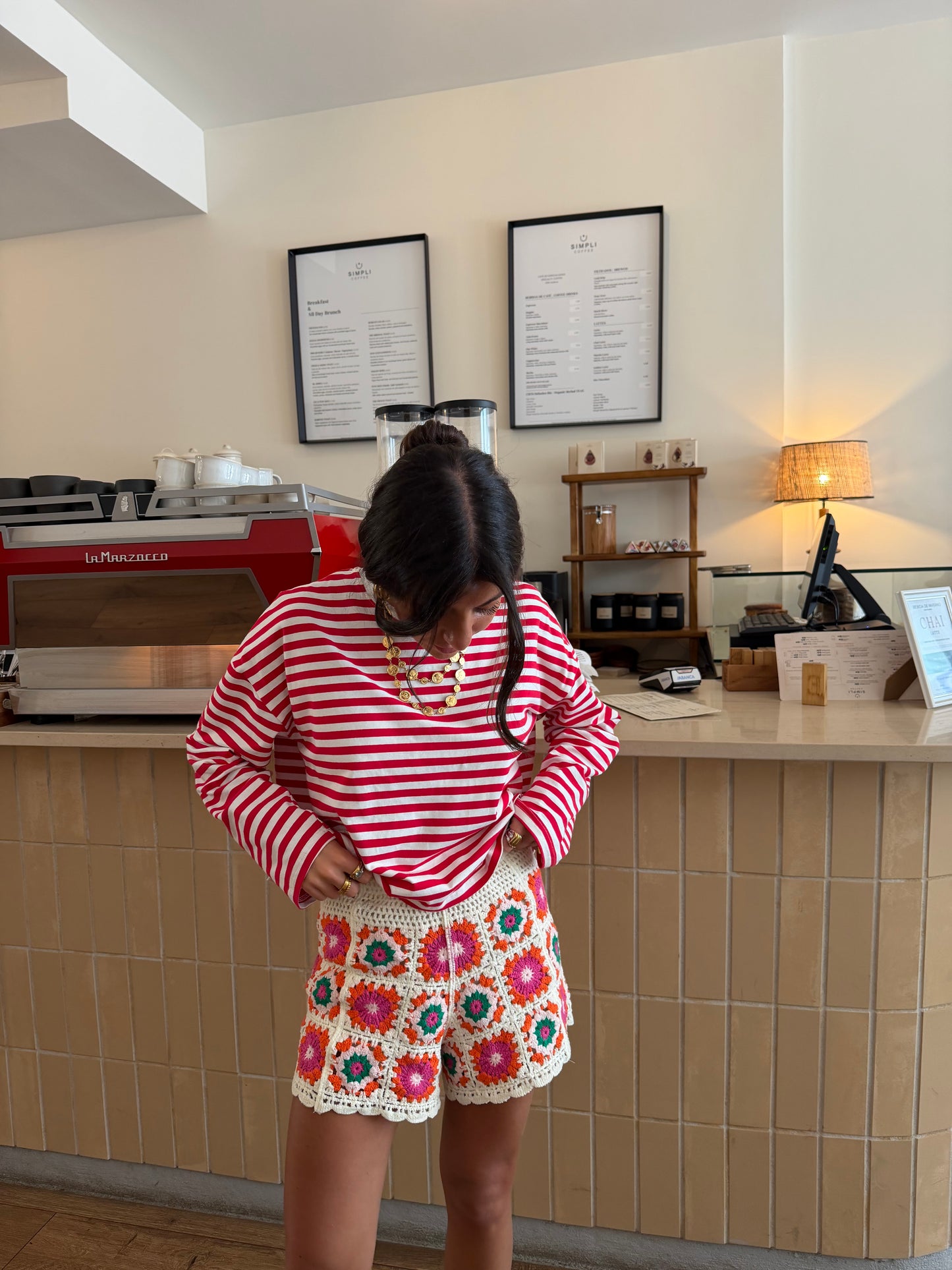 Cherry Stripe Long Sleeve