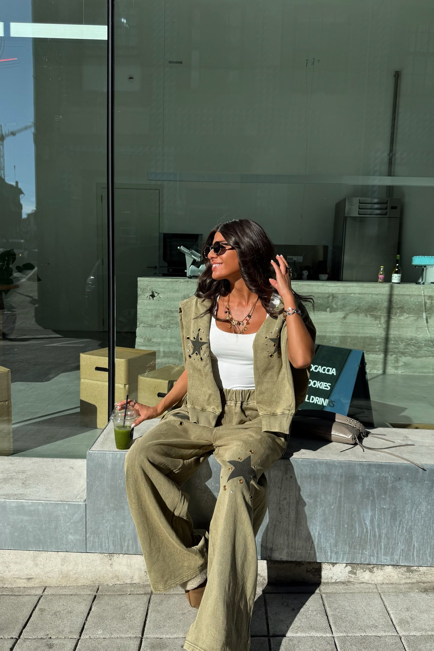 Star Studded Tracksuit in Khaki