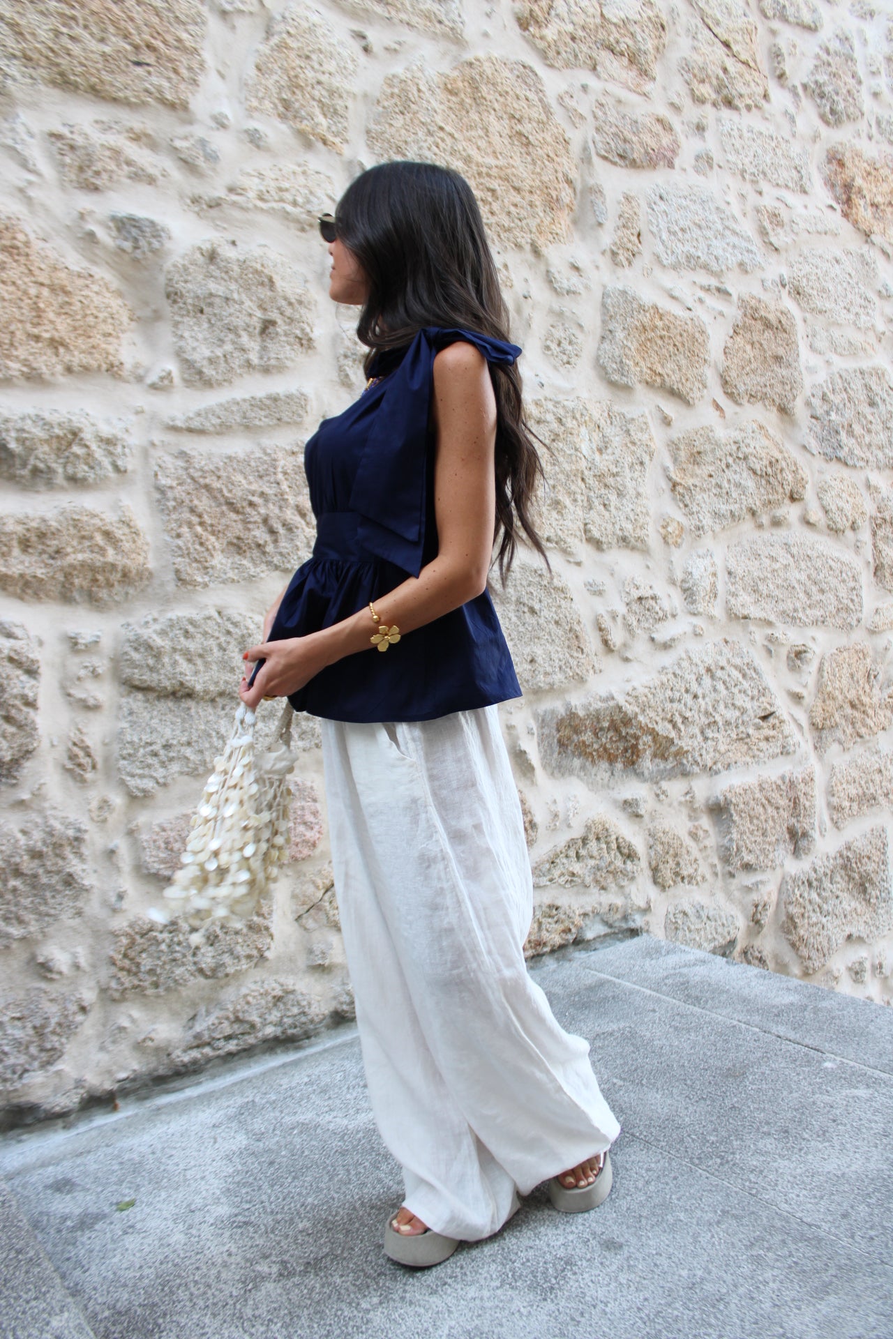 Linen Trousers in Off White