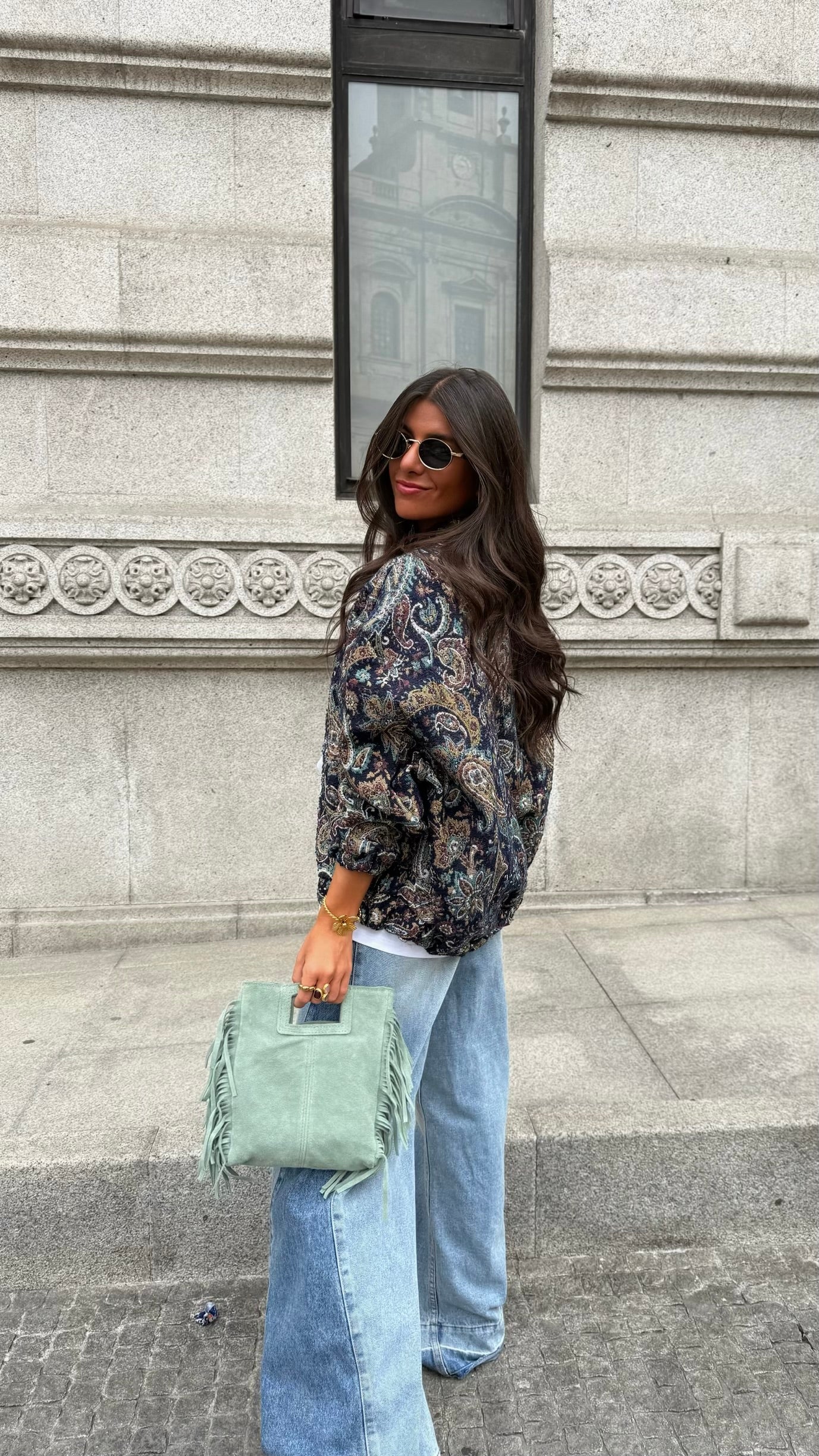 Paisley Bomber Jacket - Blue Tones