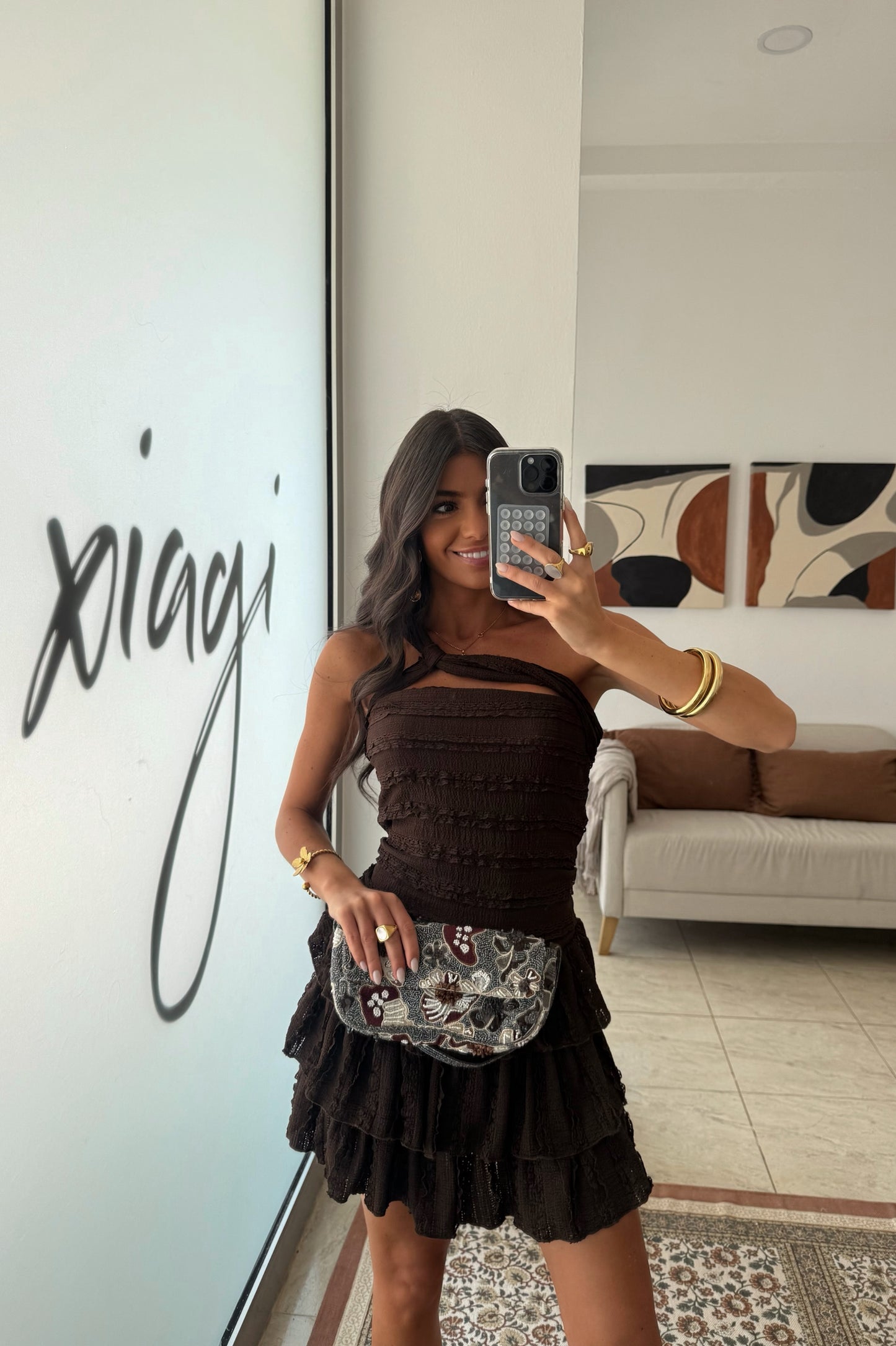 Espresso Ruffle Dress