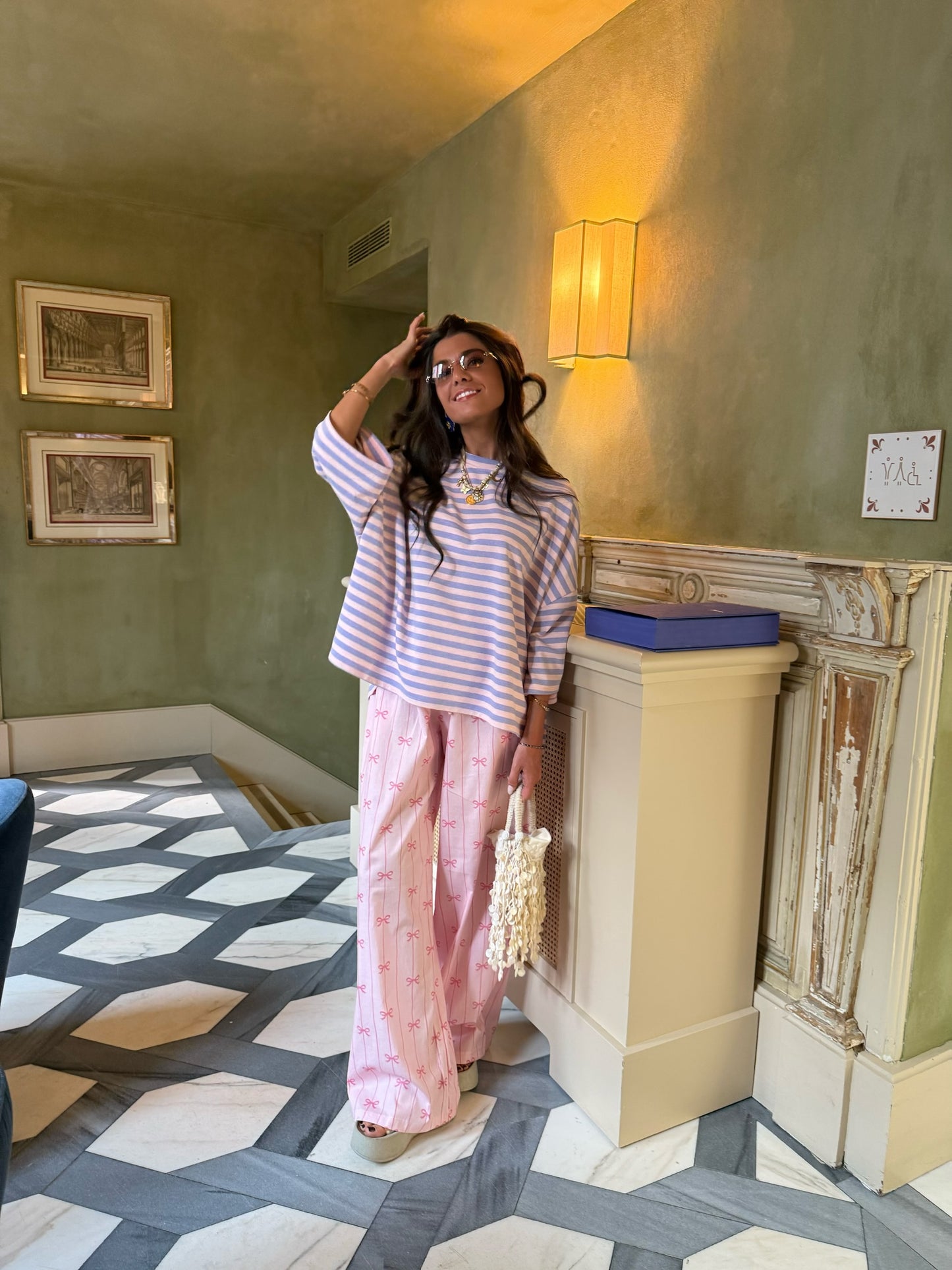 Baby Pink and Lilac Striped T-shirt