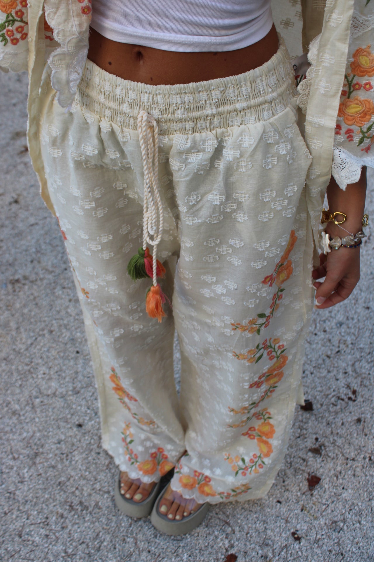Embroidered Floral Set (Blouse & Pants)
