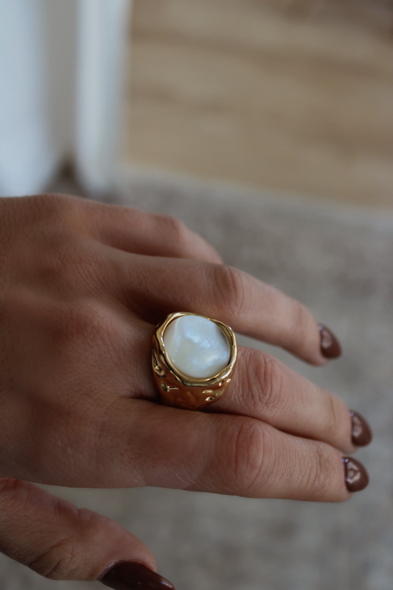Mother of Pearl Gemstone Ring