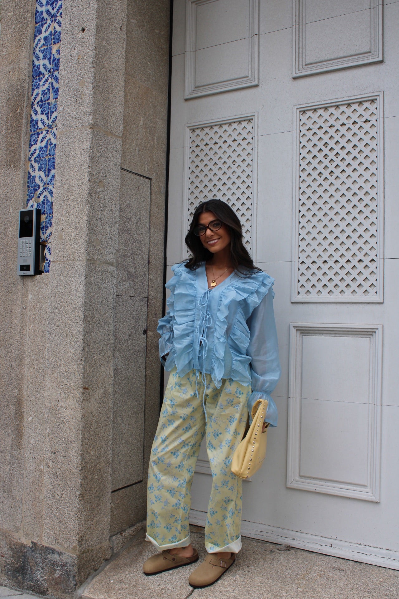 Butter Yellow Floral Pants
