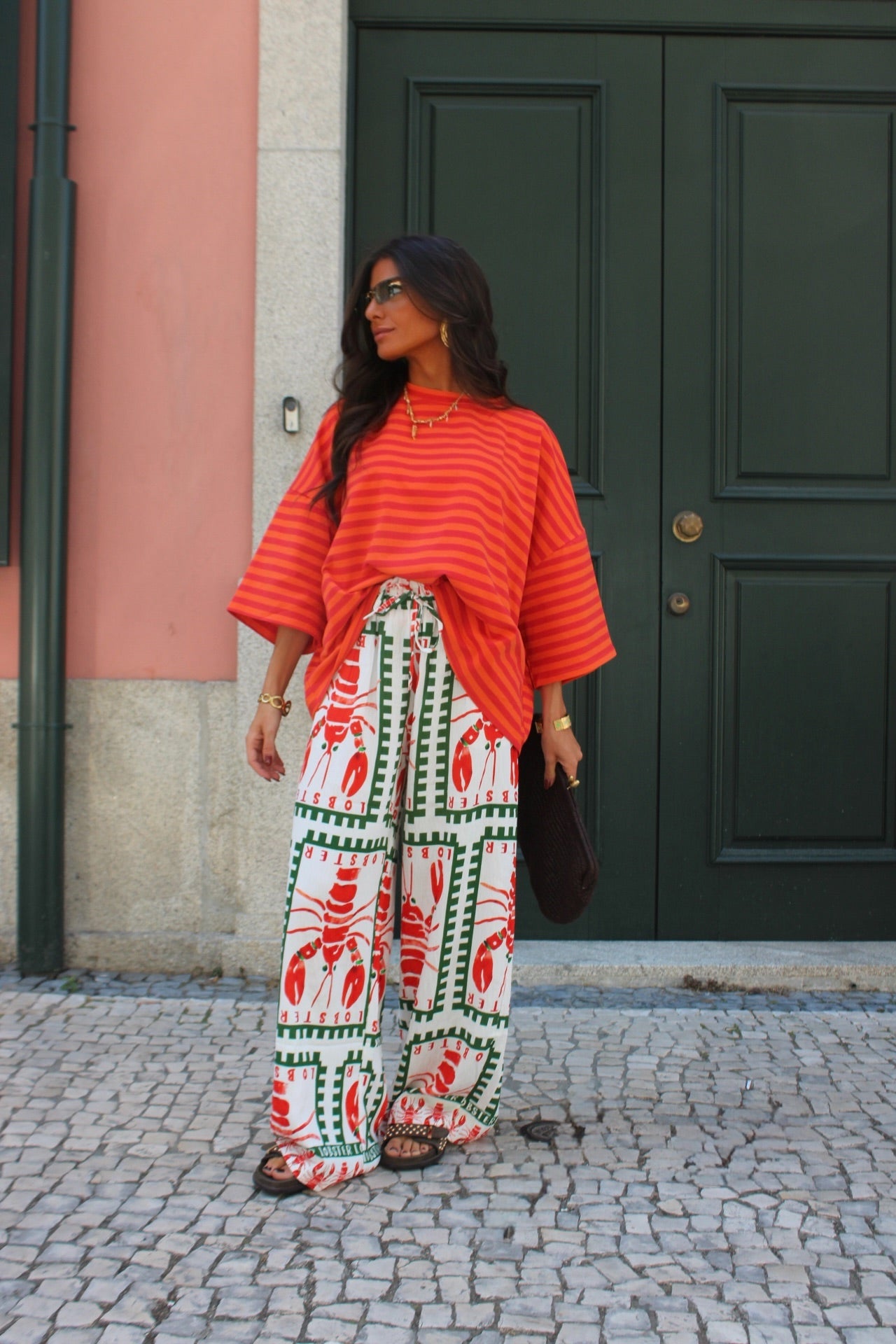 Lobster Print Flowy Pants