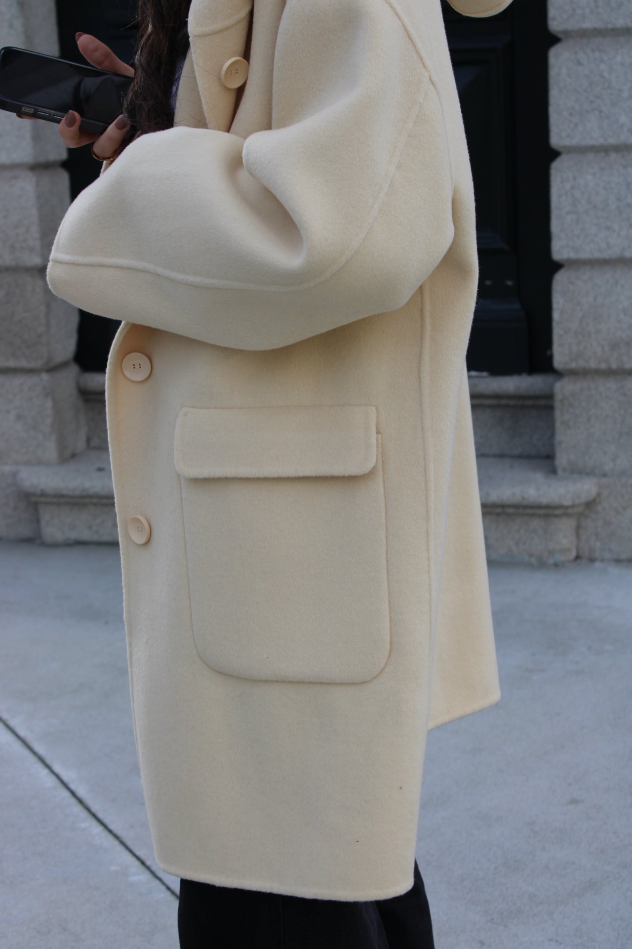 Butter Yellow Cashmere Coat