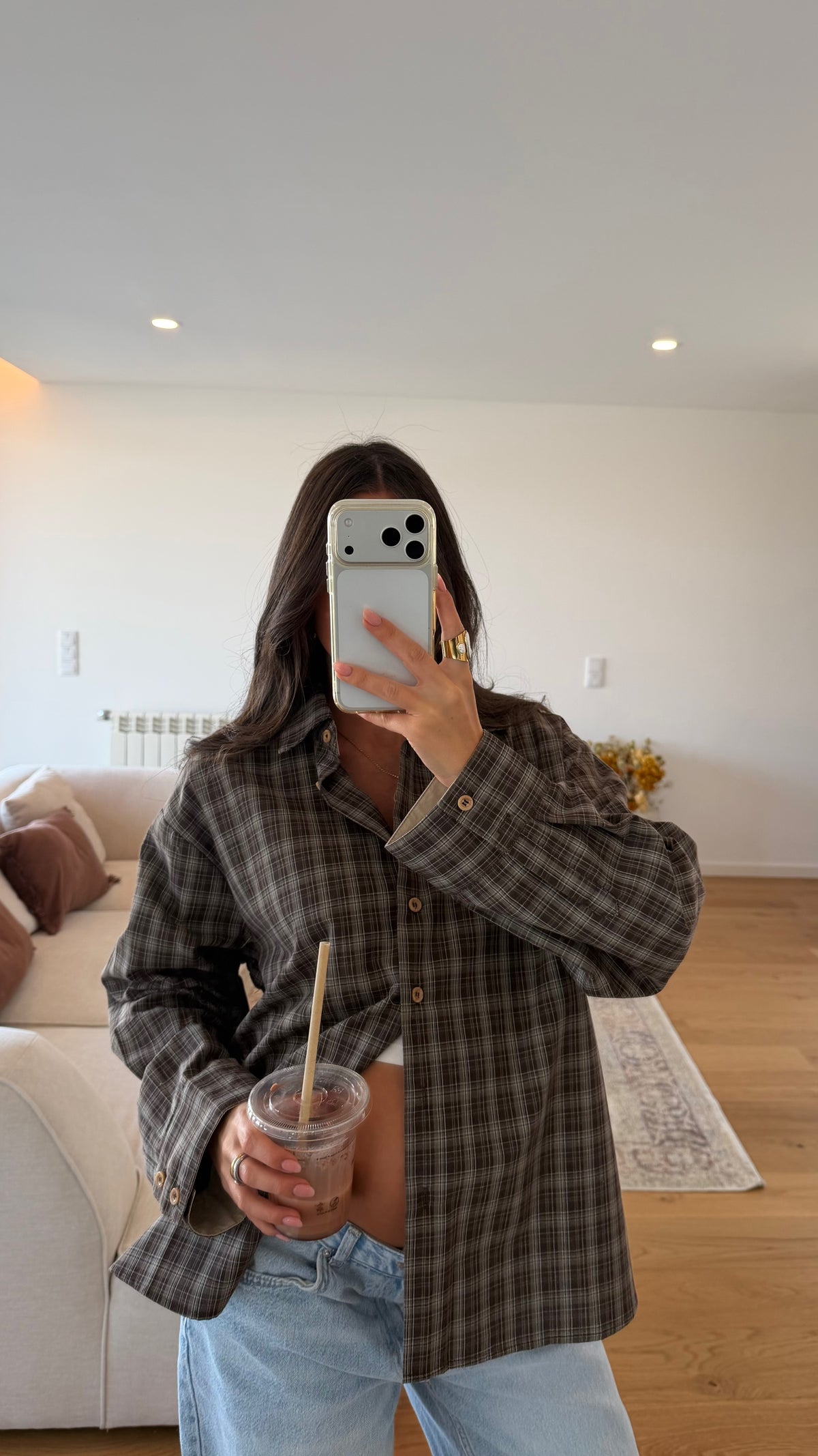 Plaid Shirt in Brown Tones