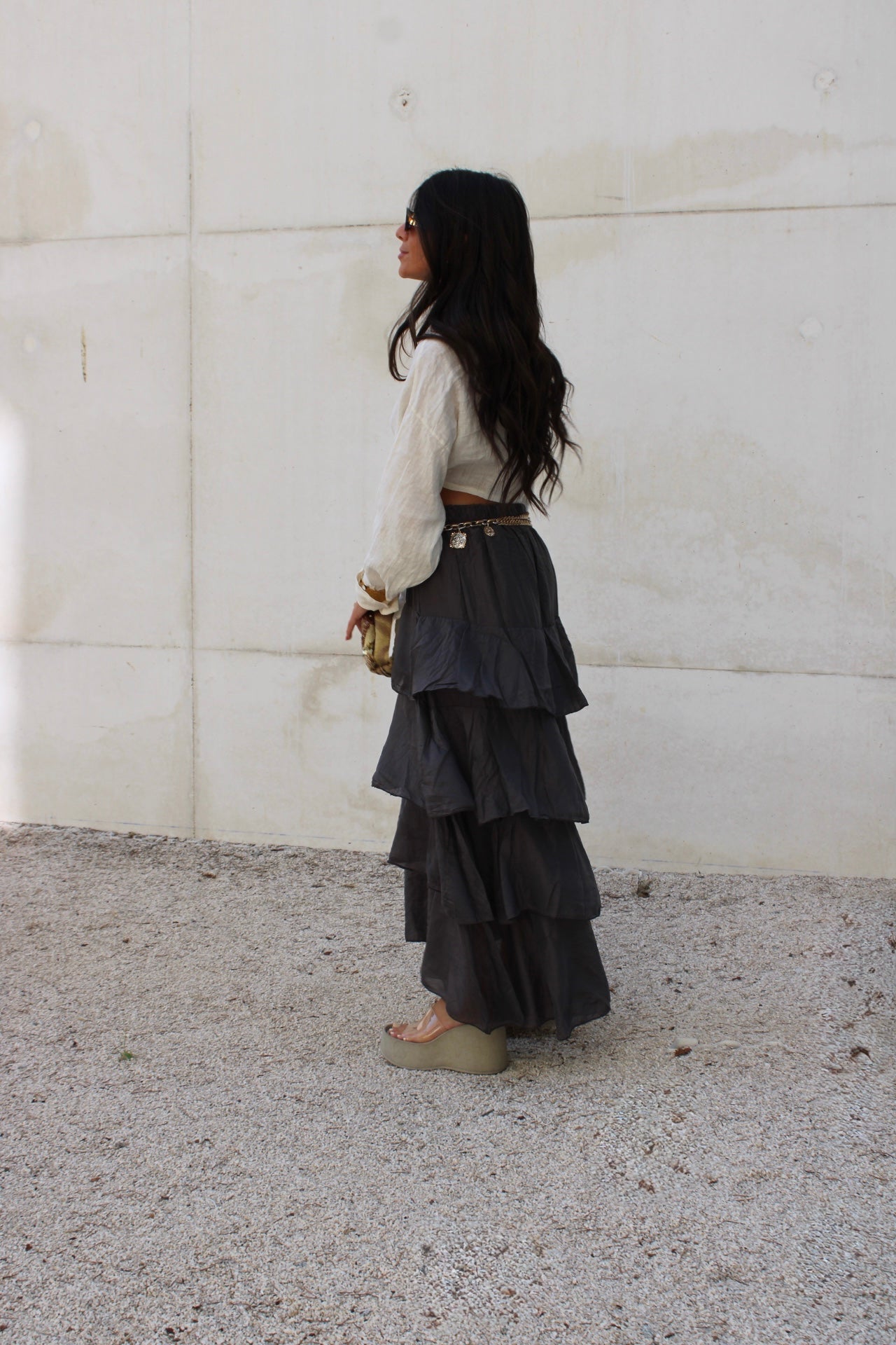 Dark Grey Layered Skirt