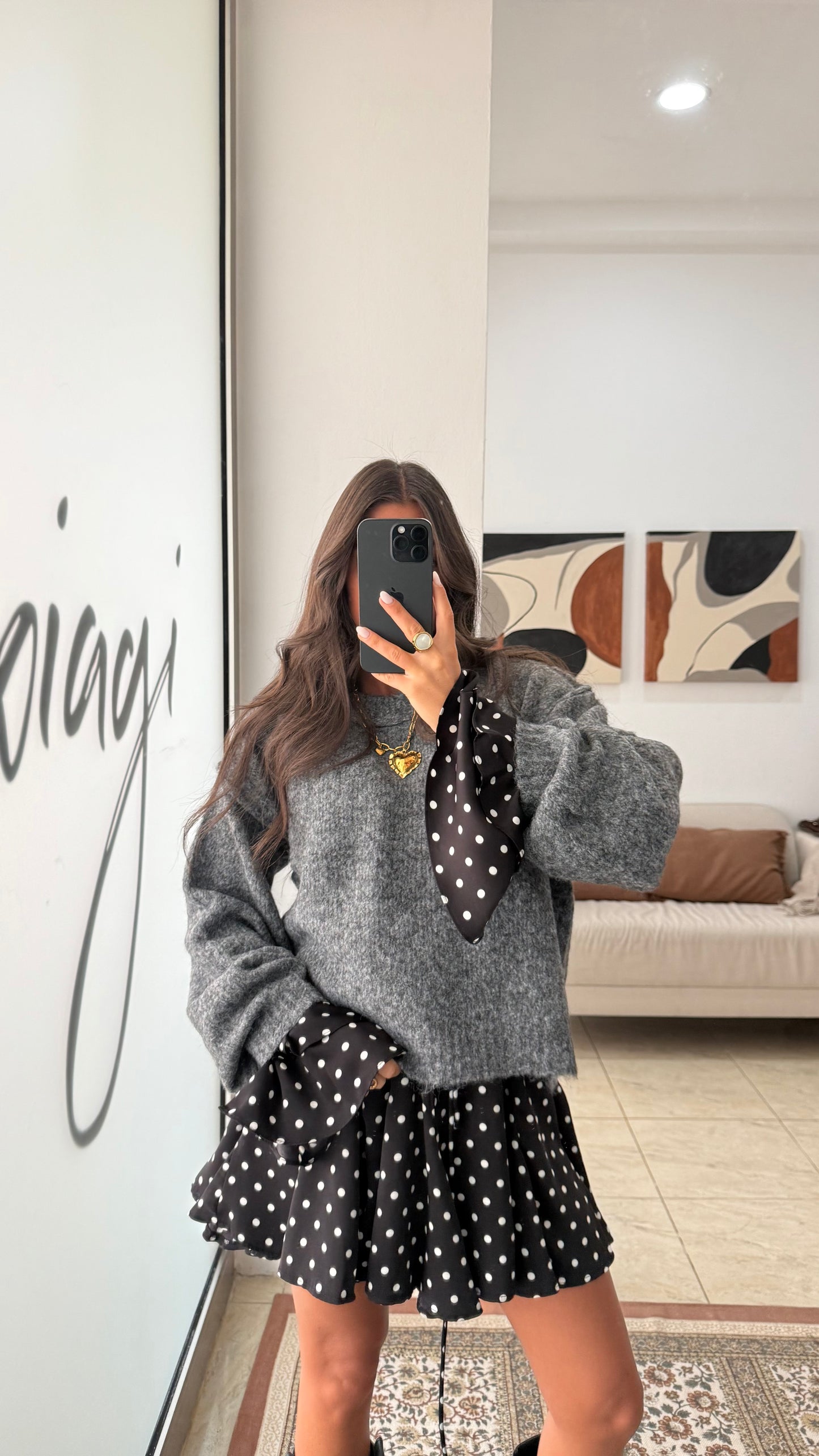 Dark Grey Wool-Blend Sweater