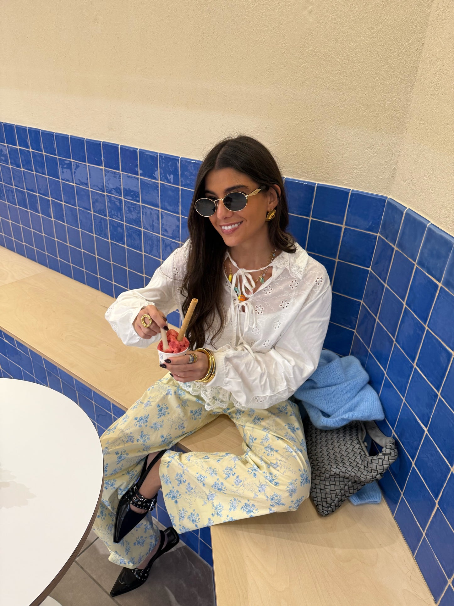 Butter Yellow Floral Pants