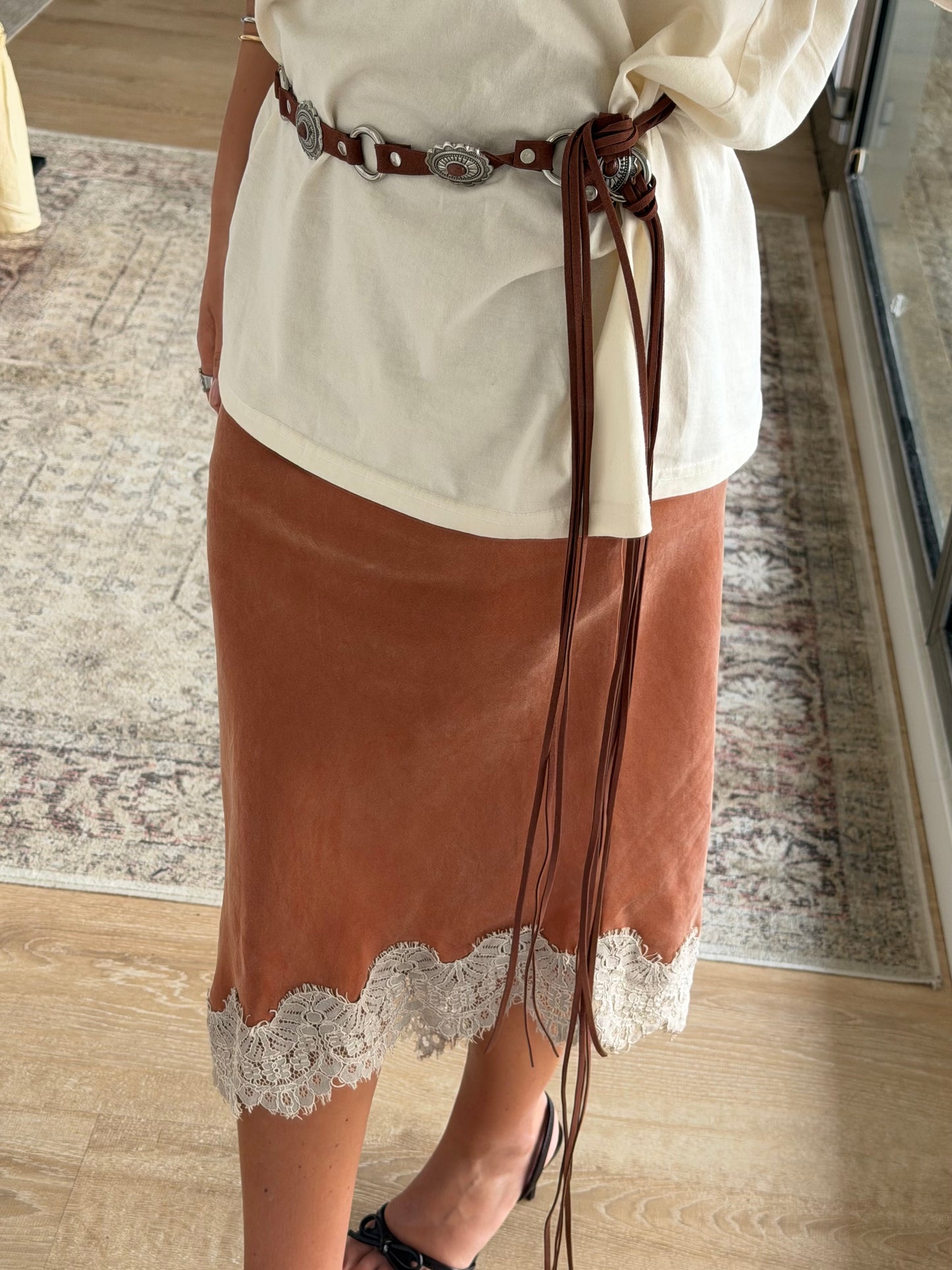 Western Concho Leather Belt